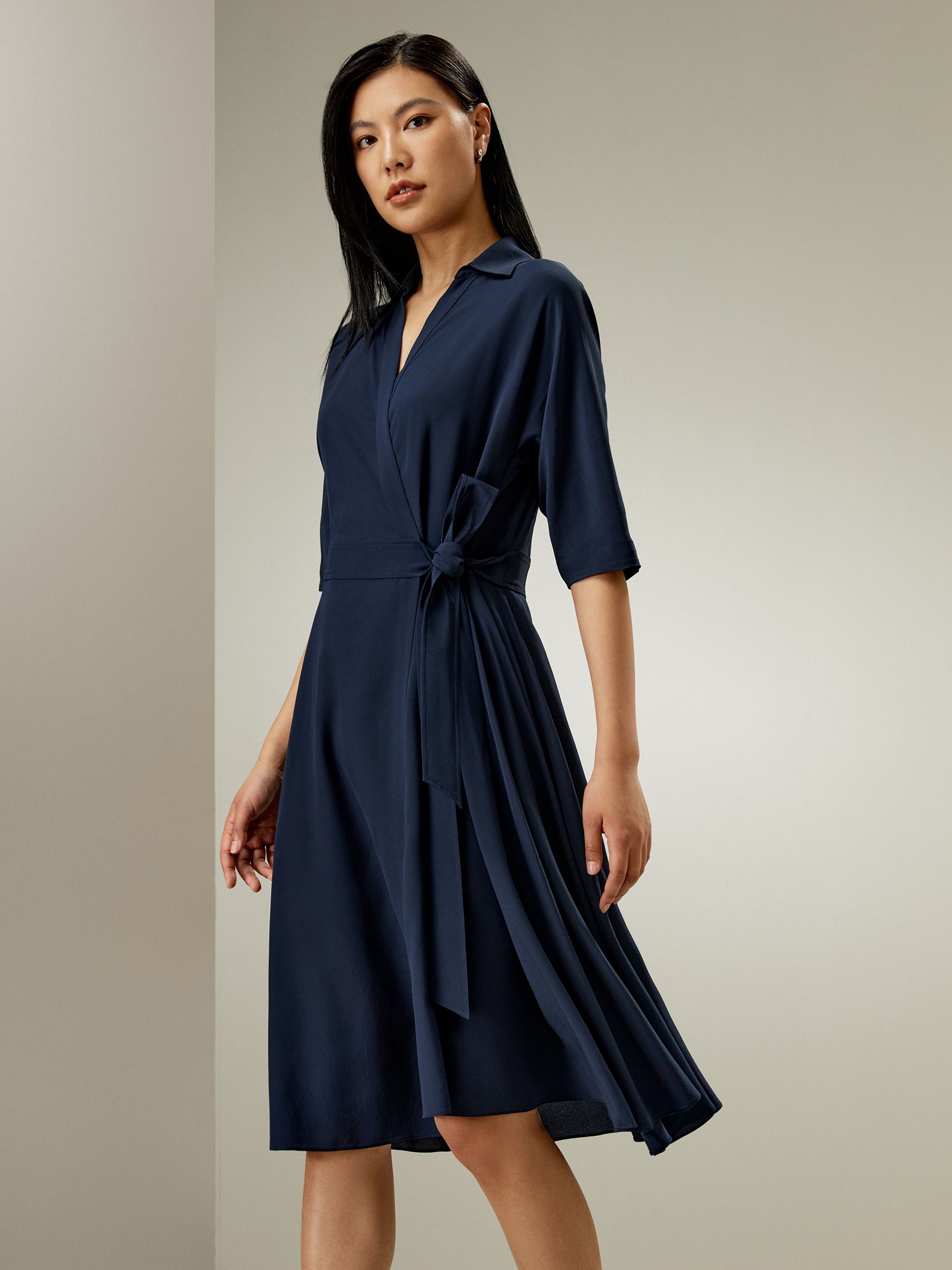 Front Tie Wrap Dress