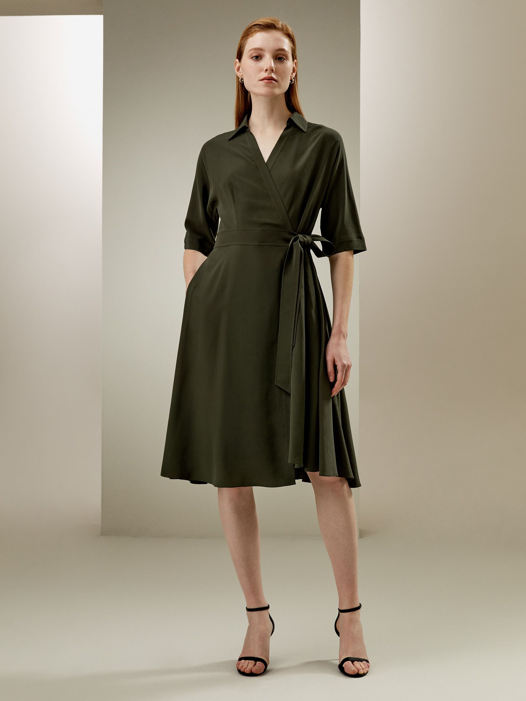 Front Tie Wrap Dress