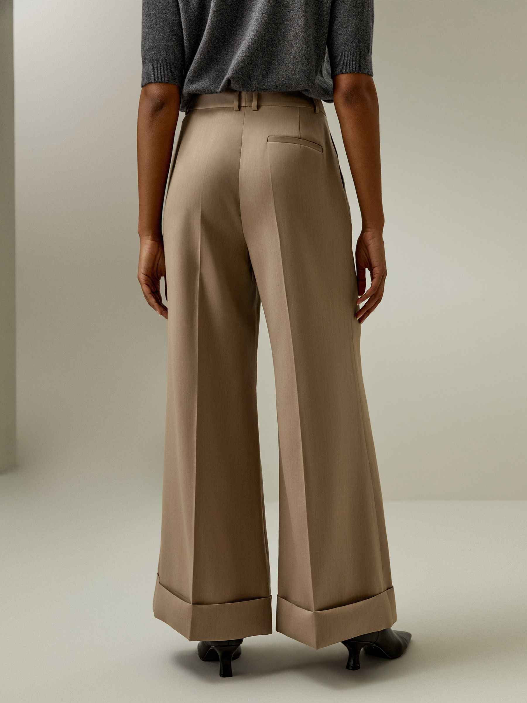 Retro Cropped Flare Trousers