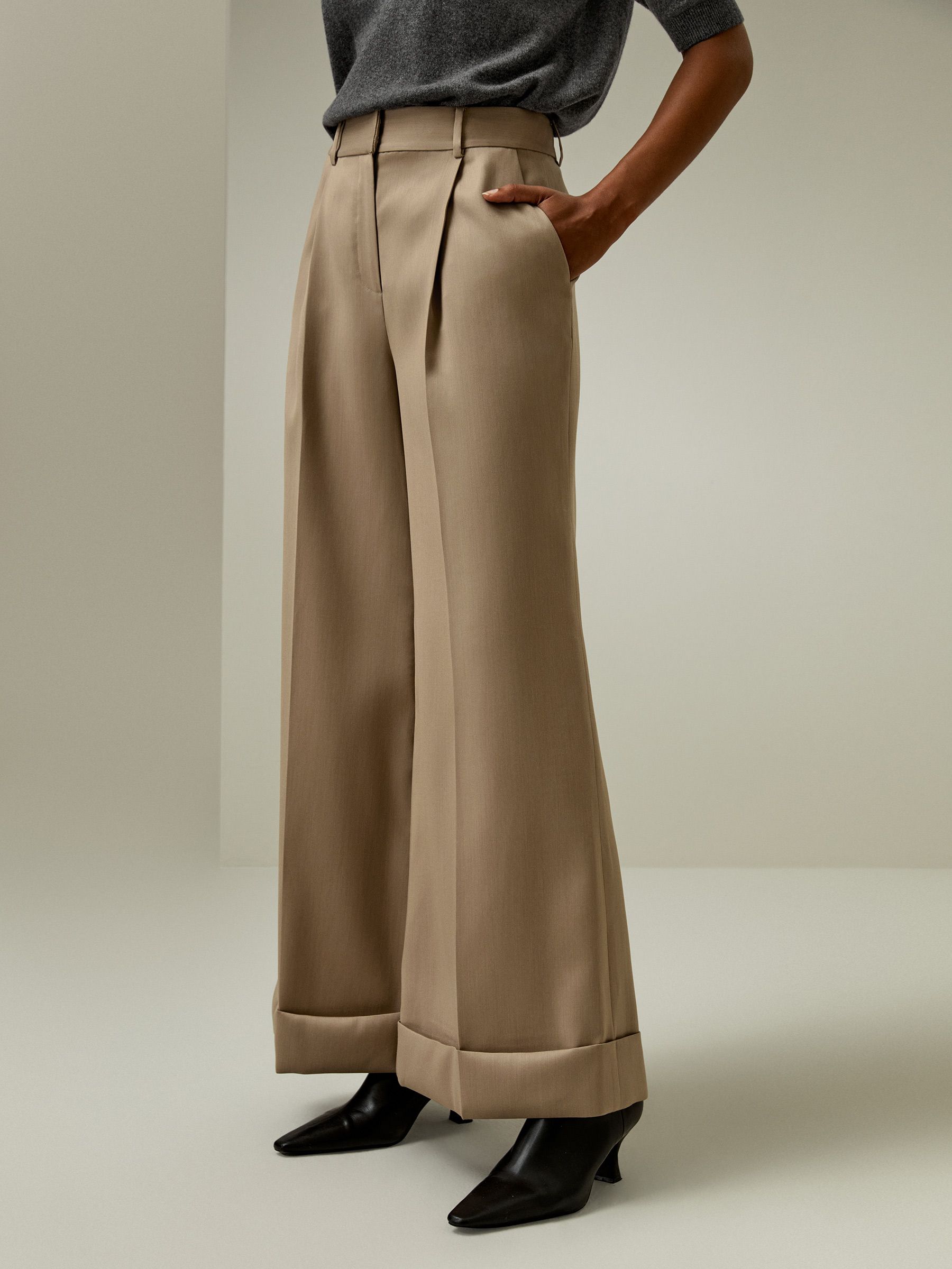 Retro Cropped Flare Trousers