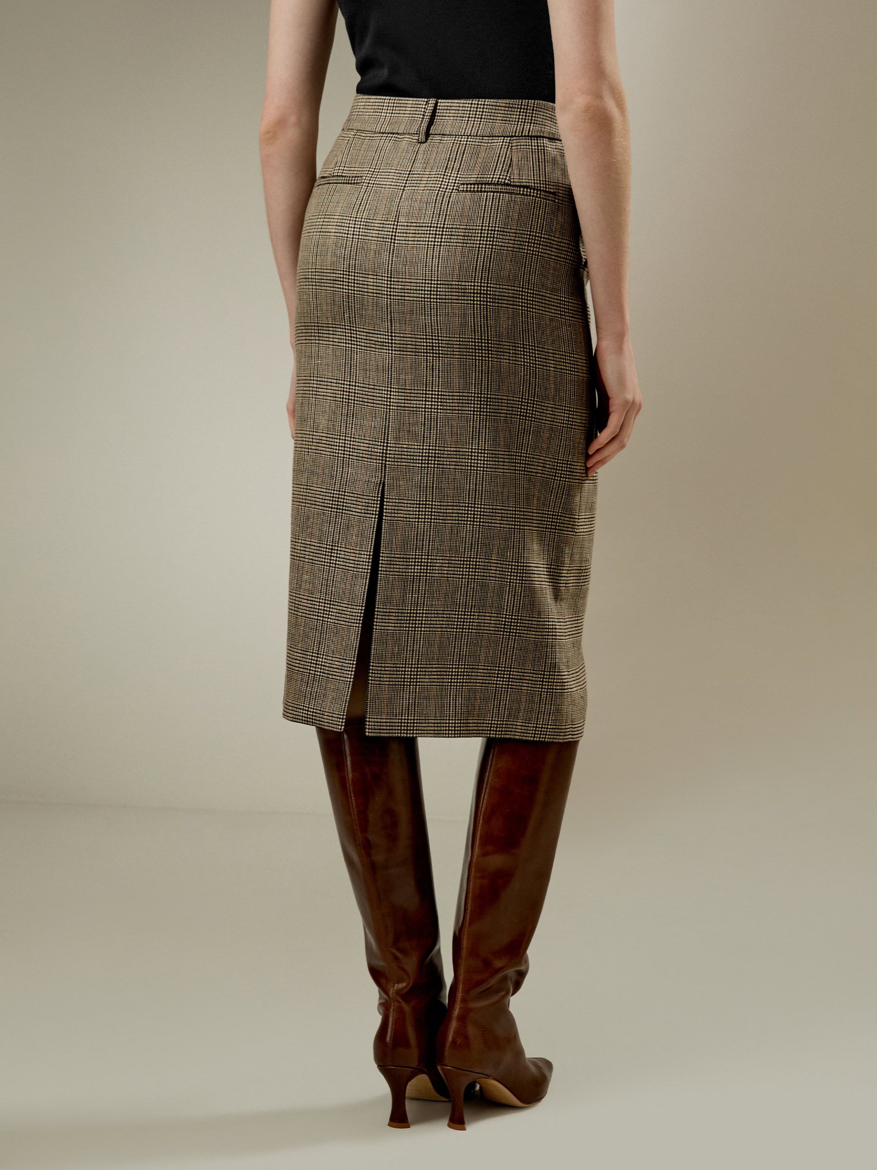 Sprezzatura Glen Check Pencil Skirt