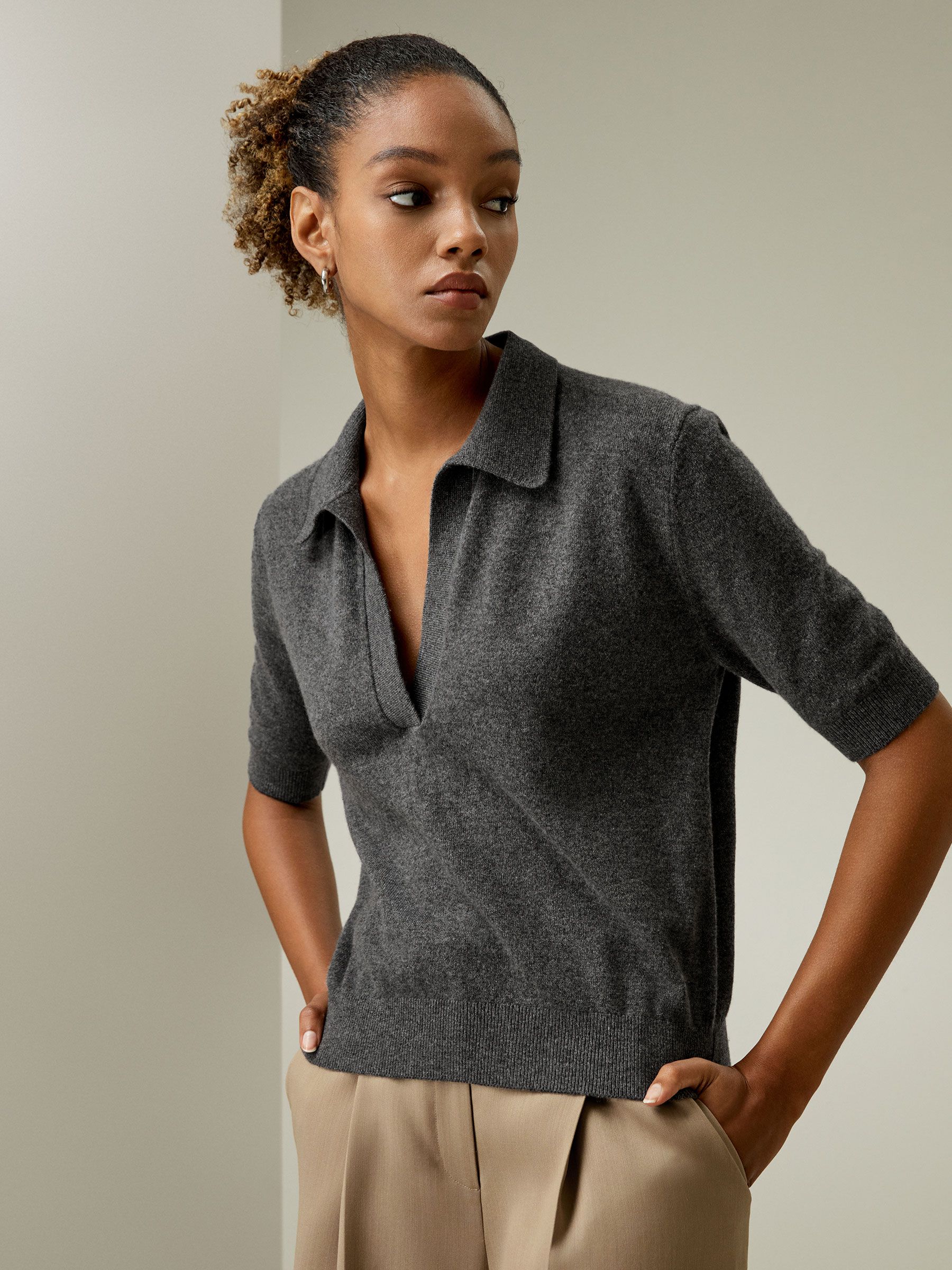 Cashmere Polo Sweater