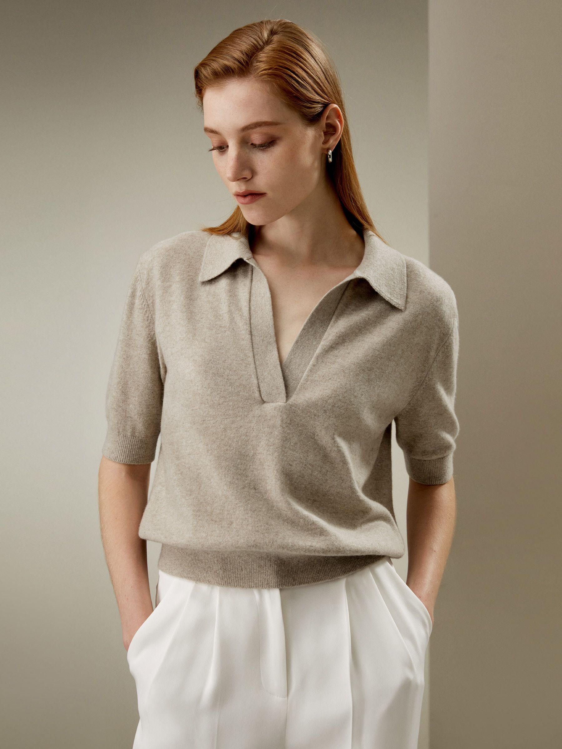 Cashmere Polo Sweater