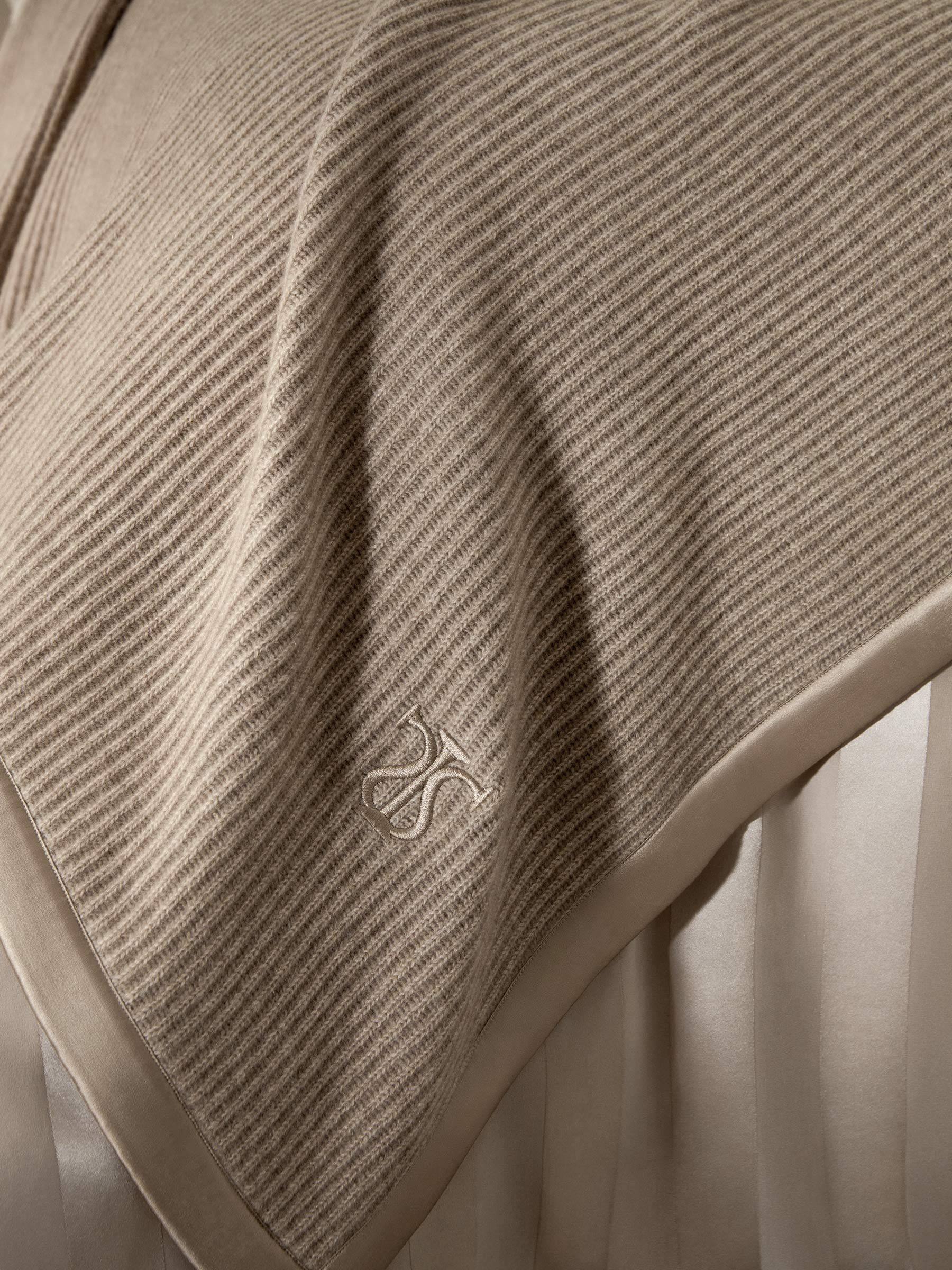 Cashmere Throw With Silk Edging