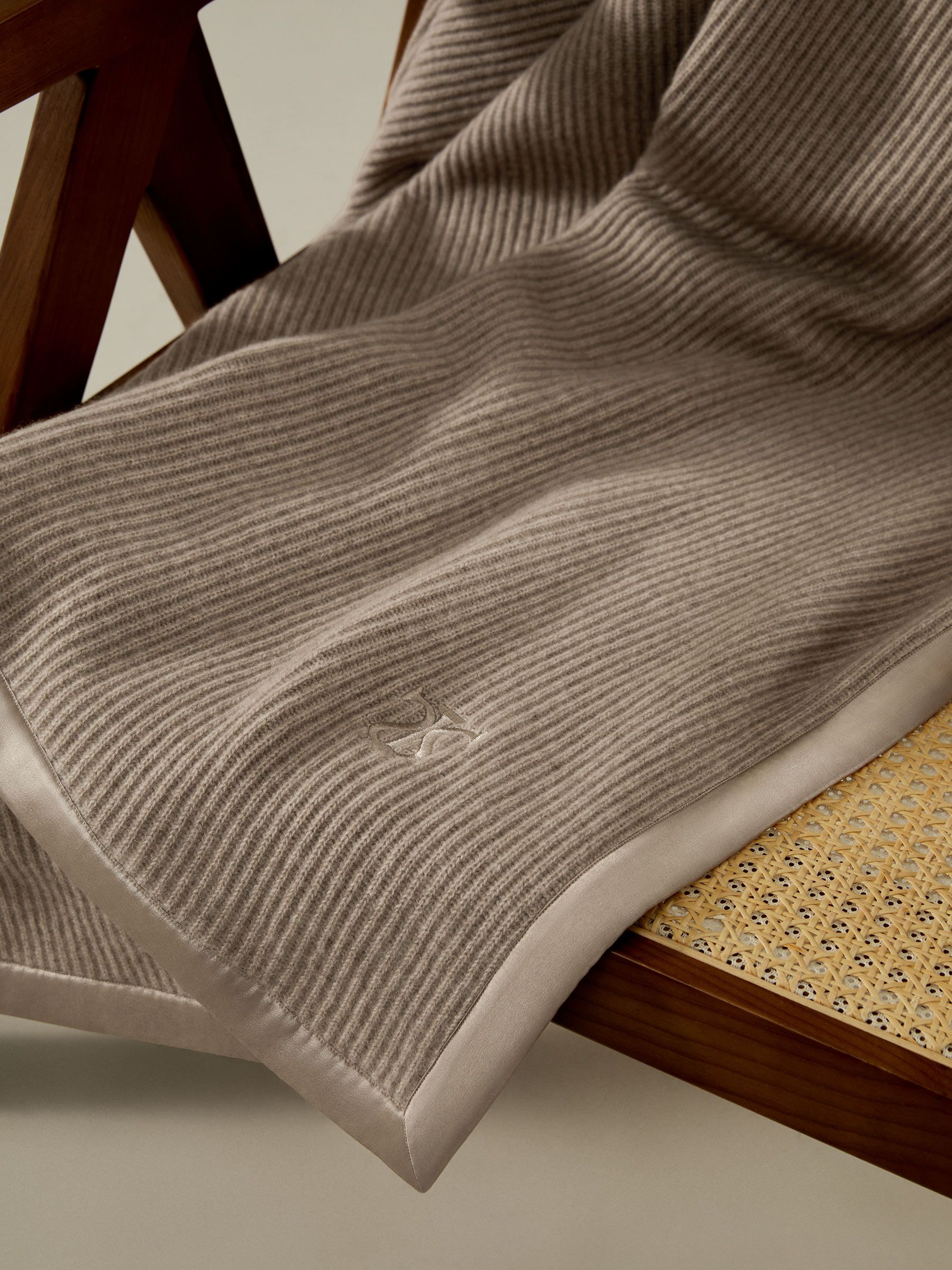 Cashmere Throw With Silk Edging