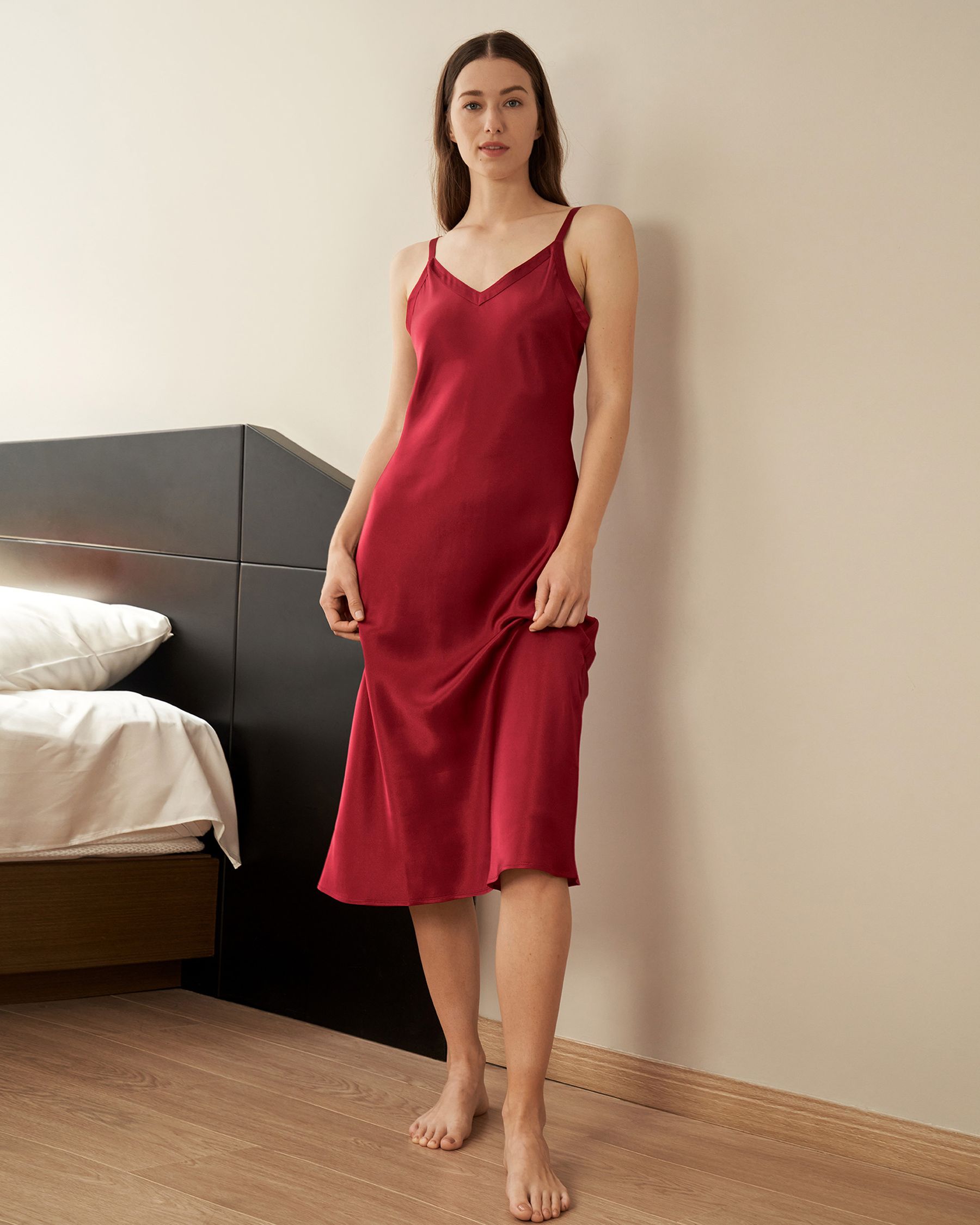 22 Momme Long & Close Fitting Silk Nightdress