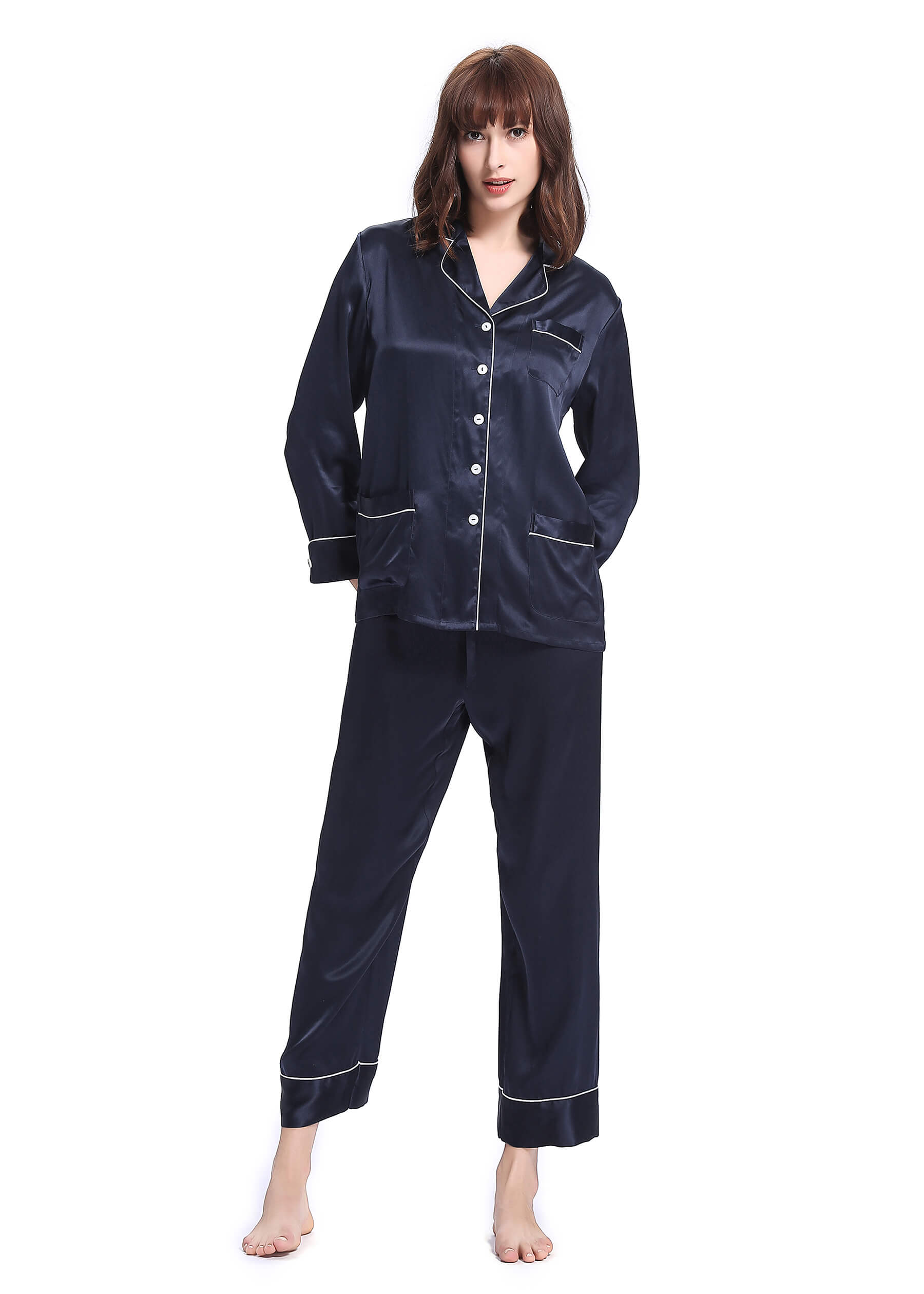 22 Momme Chic Trimmed women Silk Pajamas Set