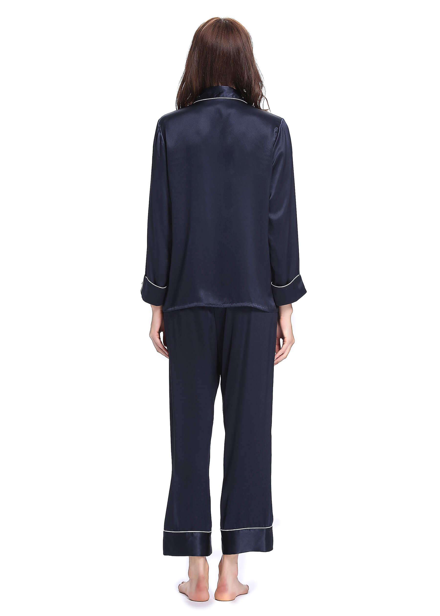 22 Momme Chic Trimmed Silk Pyjamas Sæt