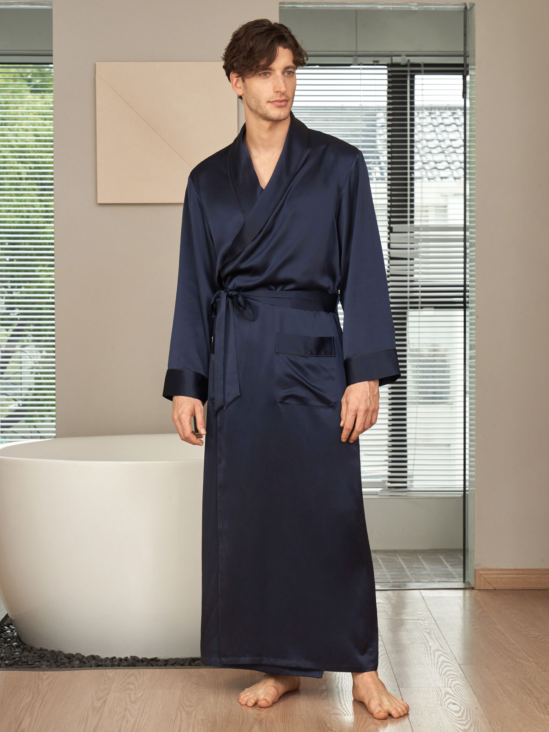 22 Momme Contra Full Length Silk Robe