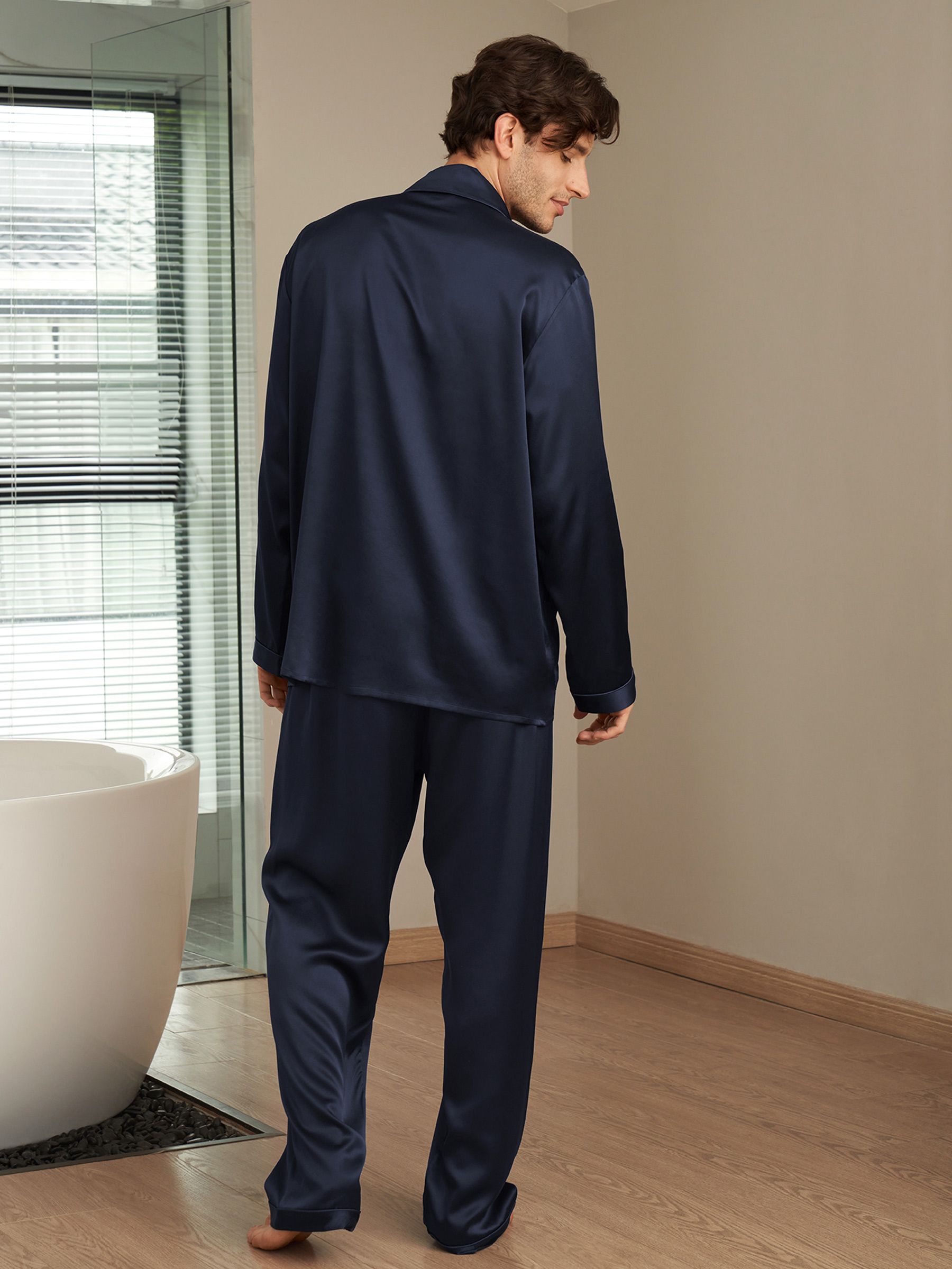 22 Momme Long Silk Pajamas Set for Men