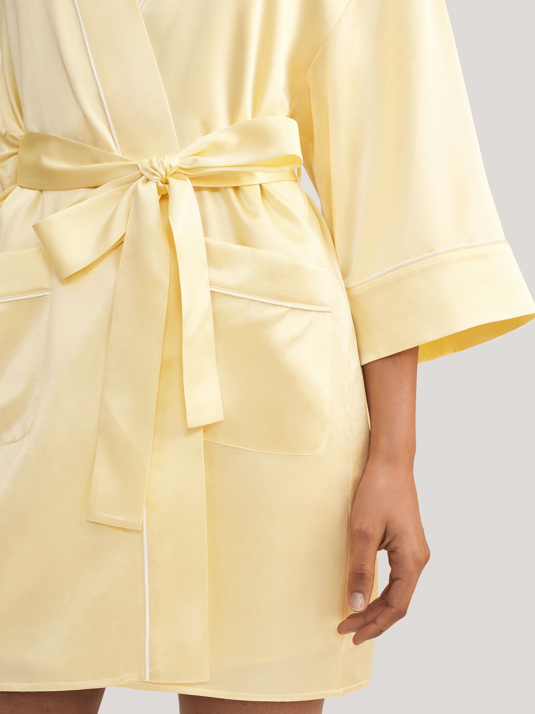 Golden Cocoon Silk Satin kimono Robe