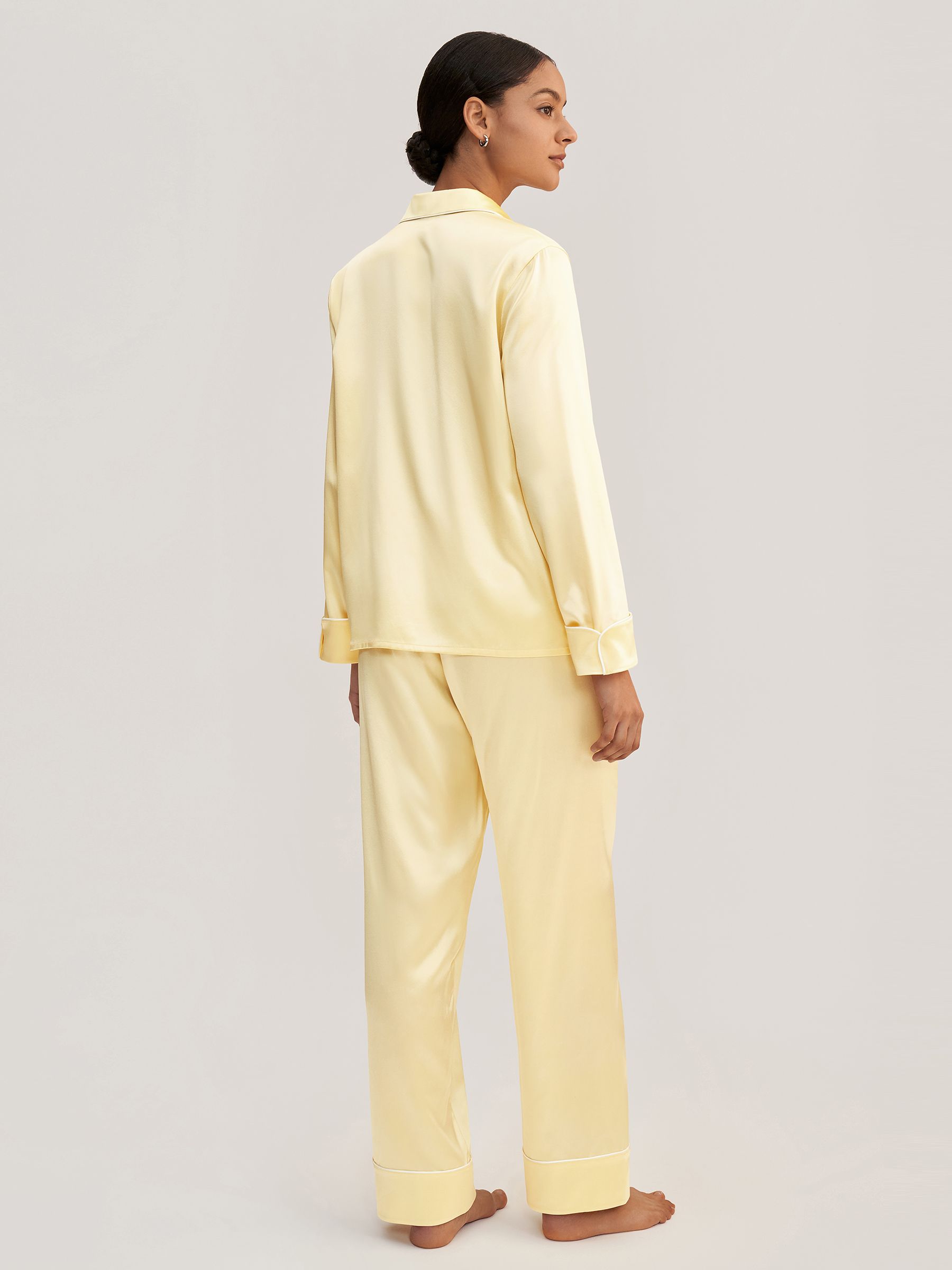 Golden Cocoon silke satin pyjamas sæt