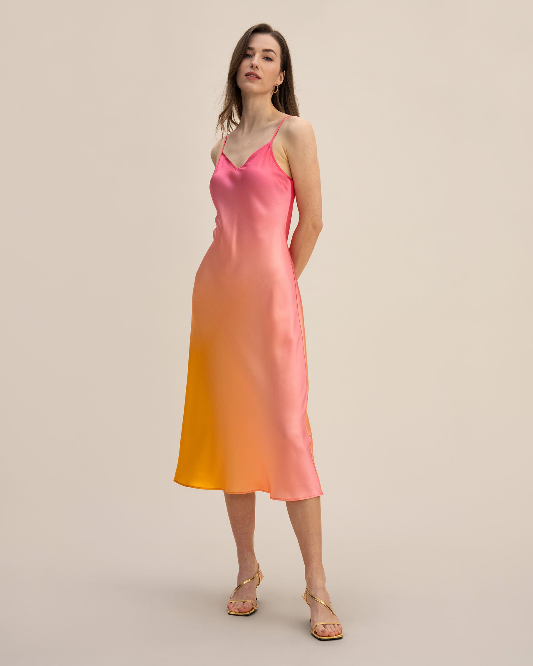 Pink Mimosa Bias-cut Dress