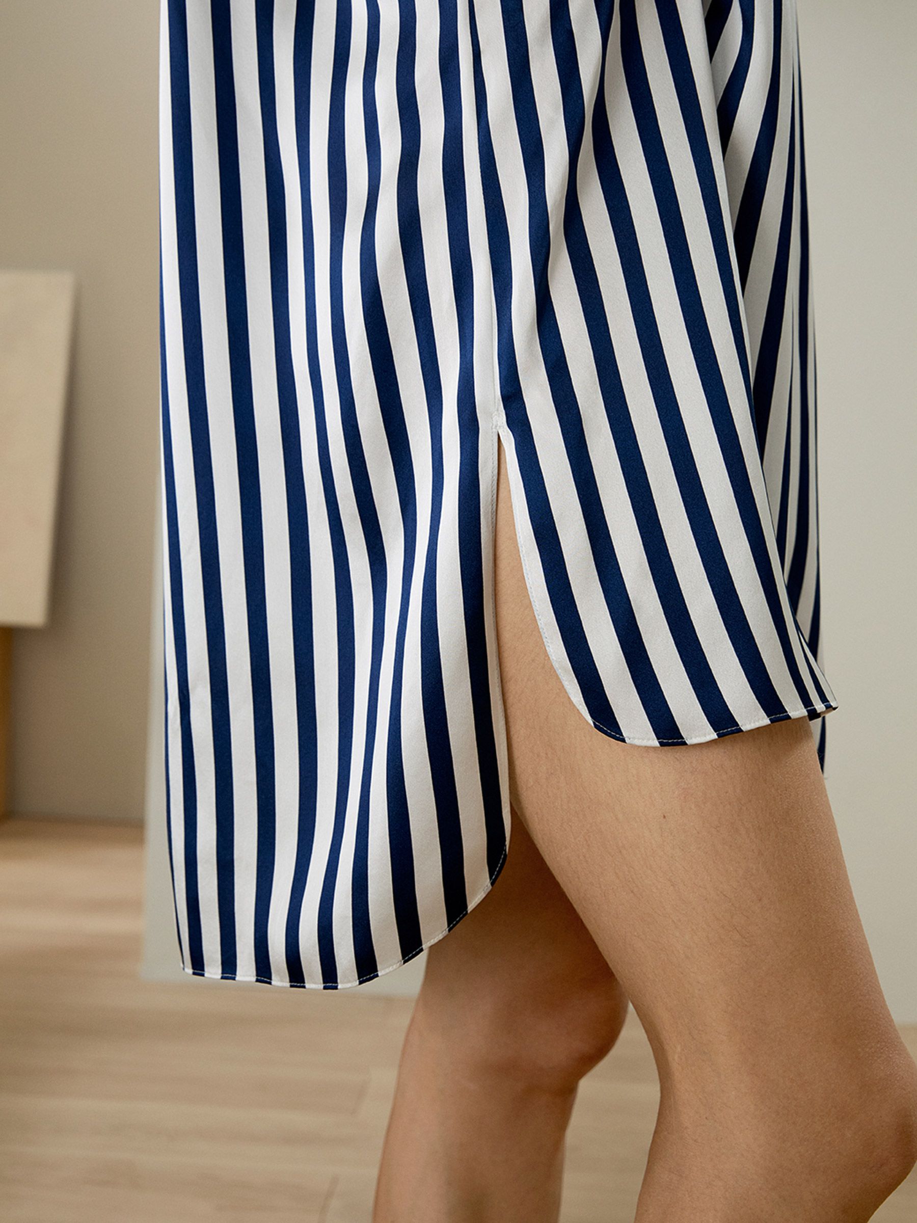 Amalfi Button-Up Striped Nightshirt