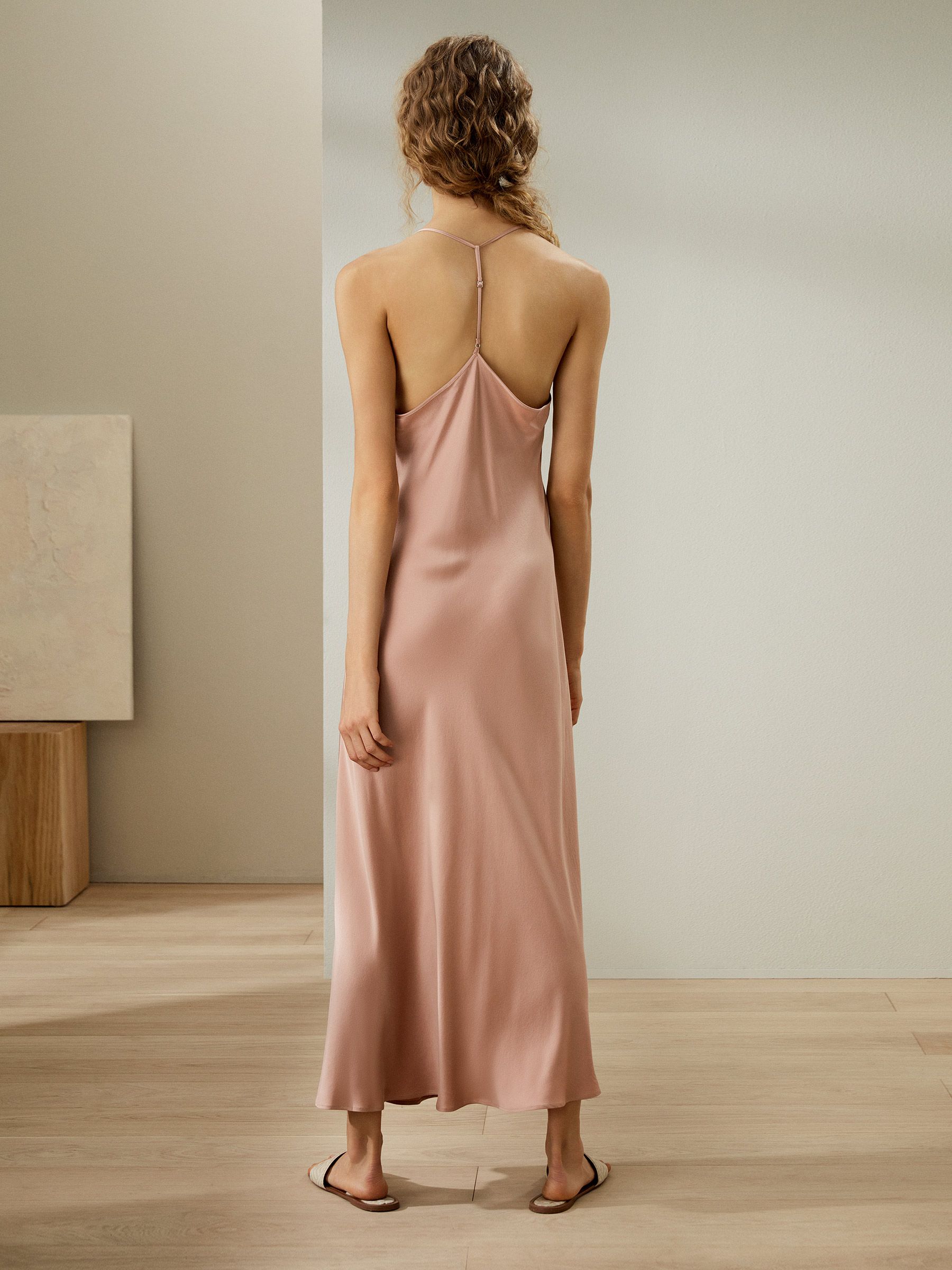 Minimalist Silk Suede Maxi Nightdress