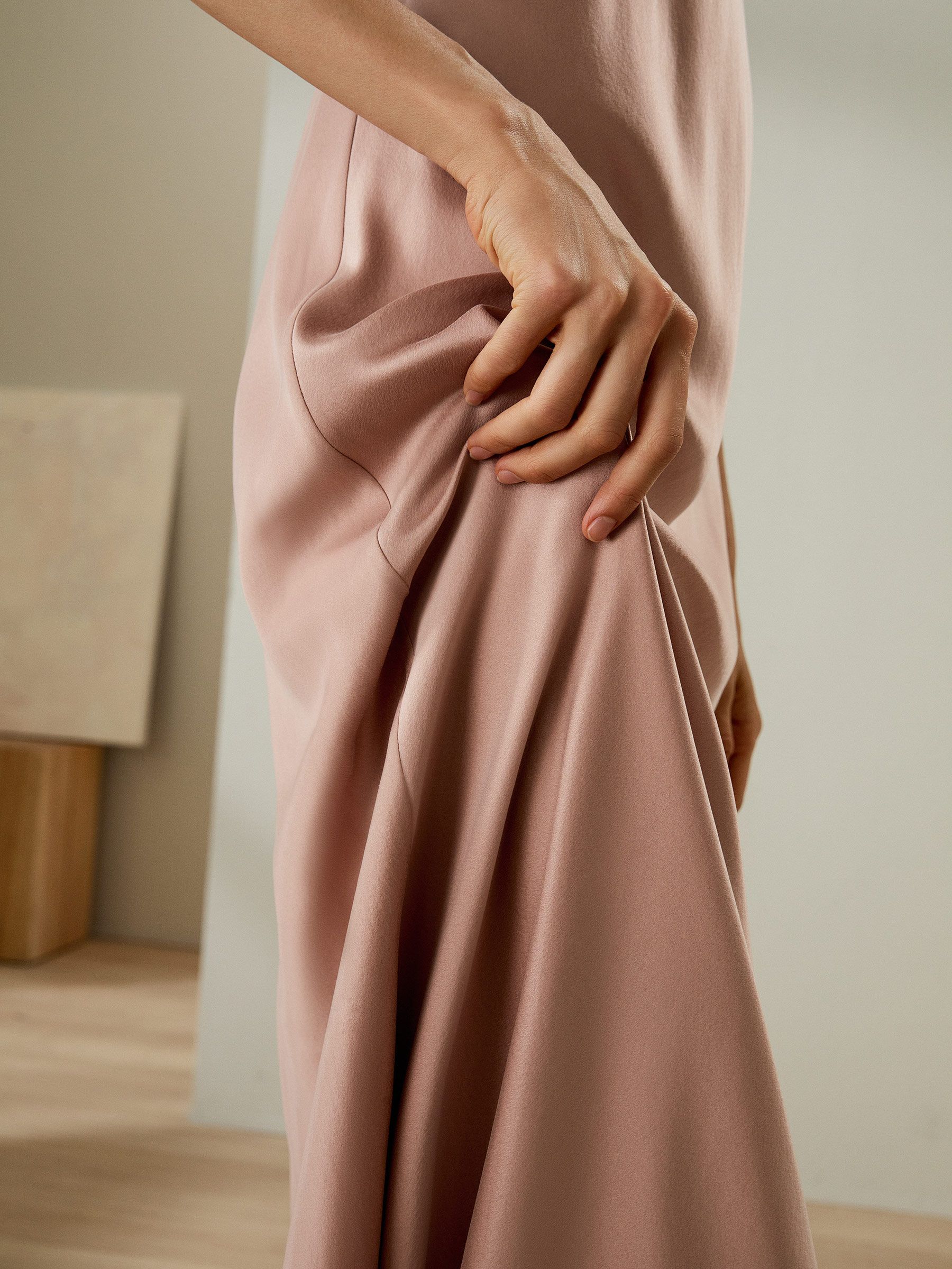 Minimalist Silk Suede Maxi Nightdress