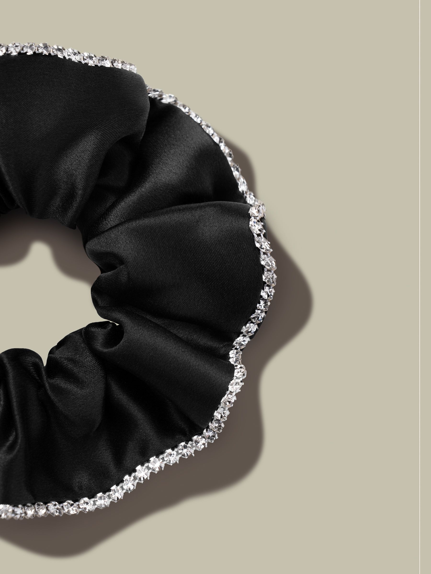 Rhinestone Jewelry Silk Scrunchies