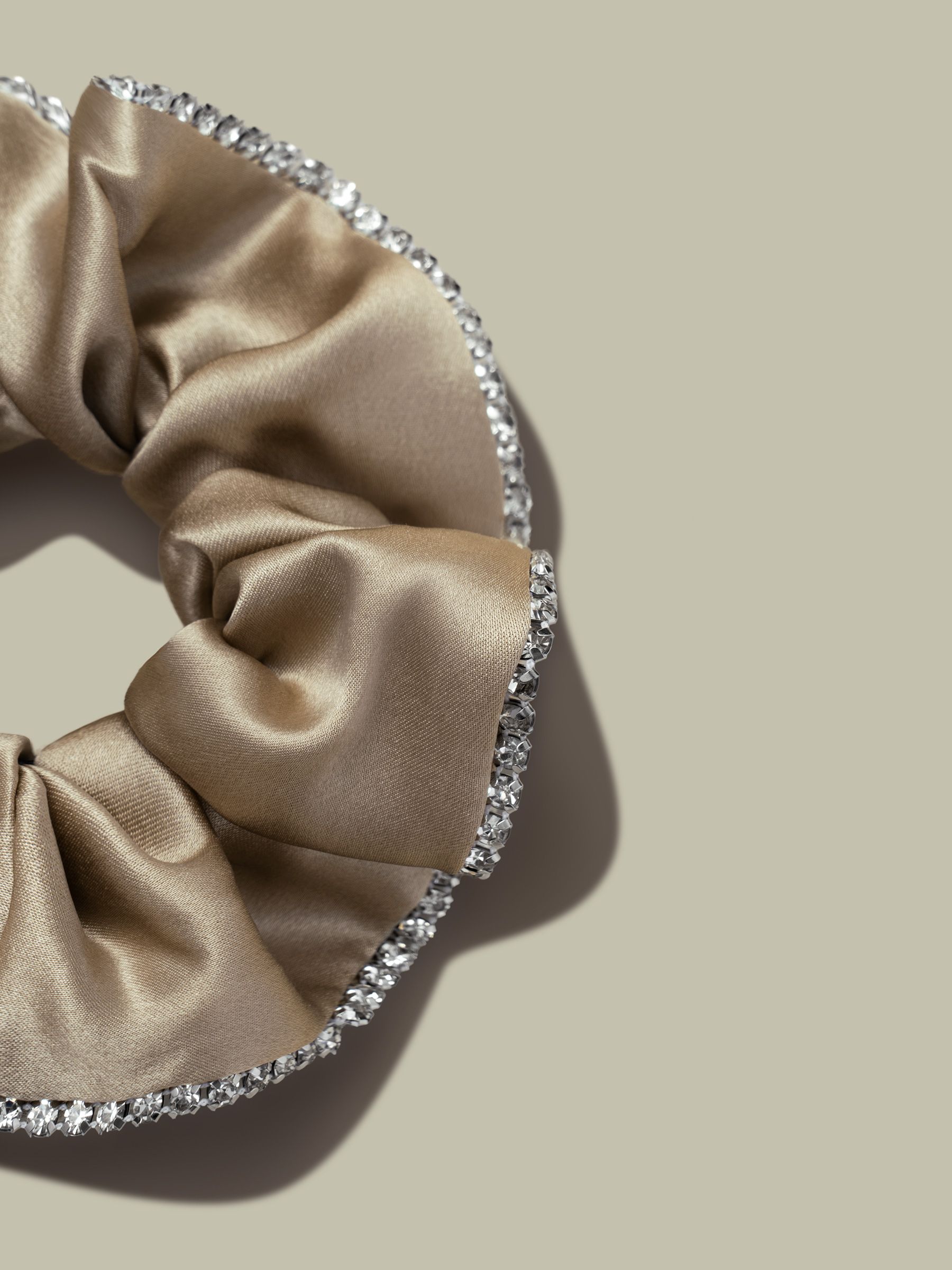 Rhinestone Jewelry Silk Scrunchies