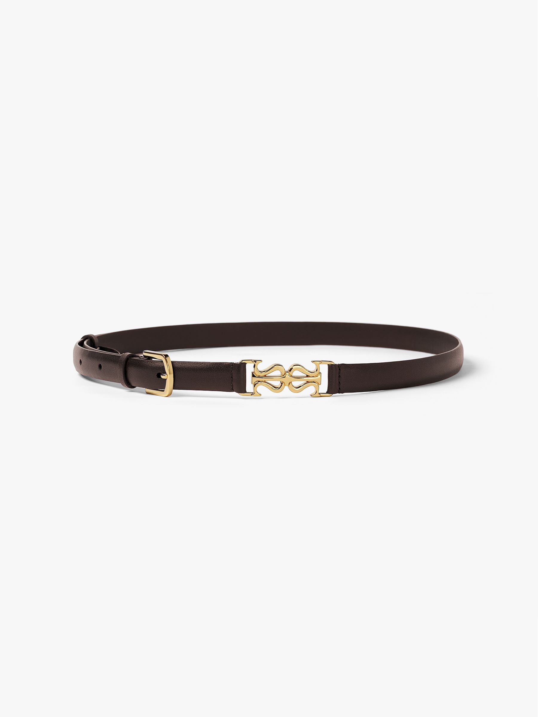 LS Clasp Leather Skinny Belt