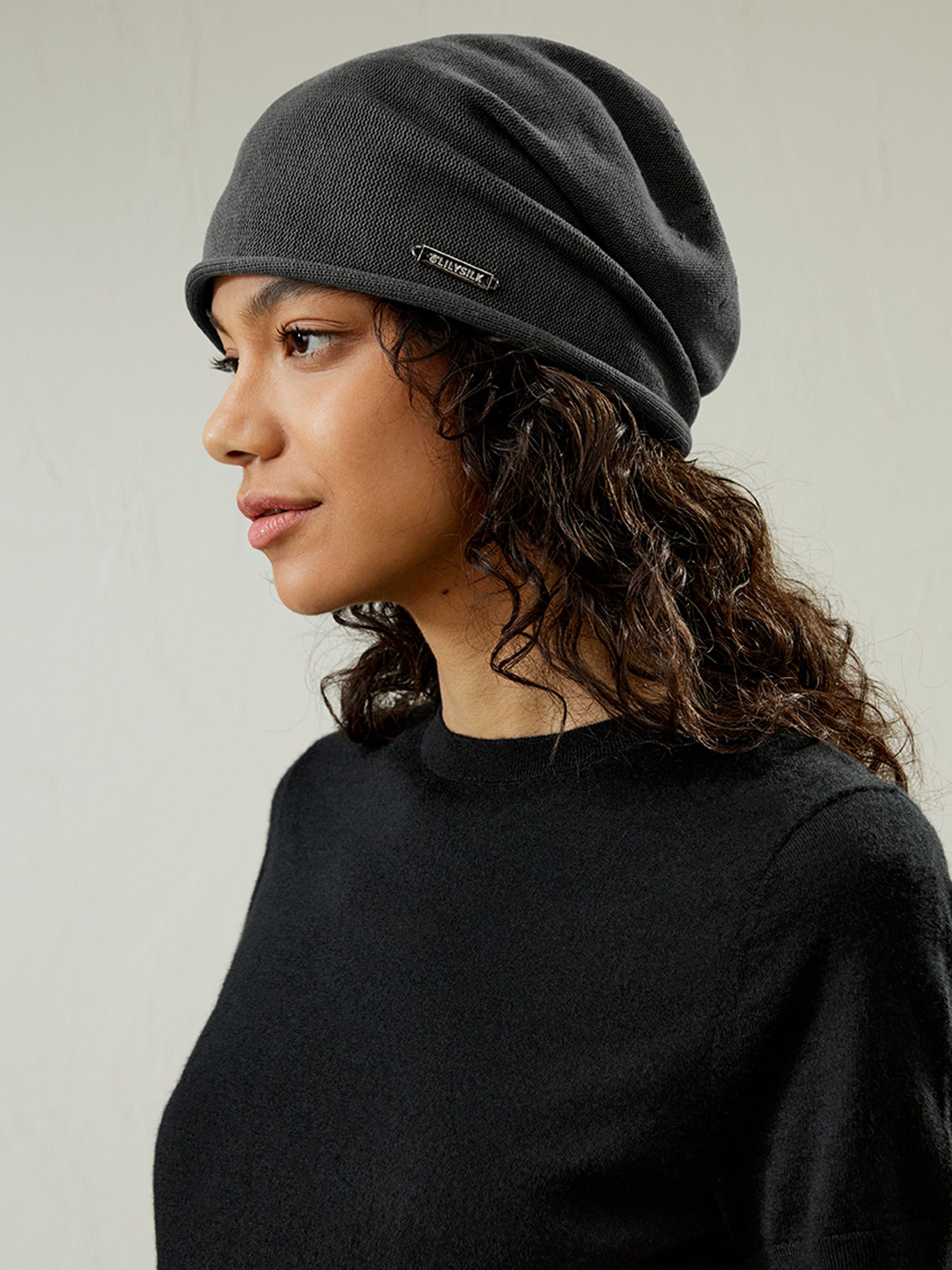 Versatile Metal Logo Silk Beanie