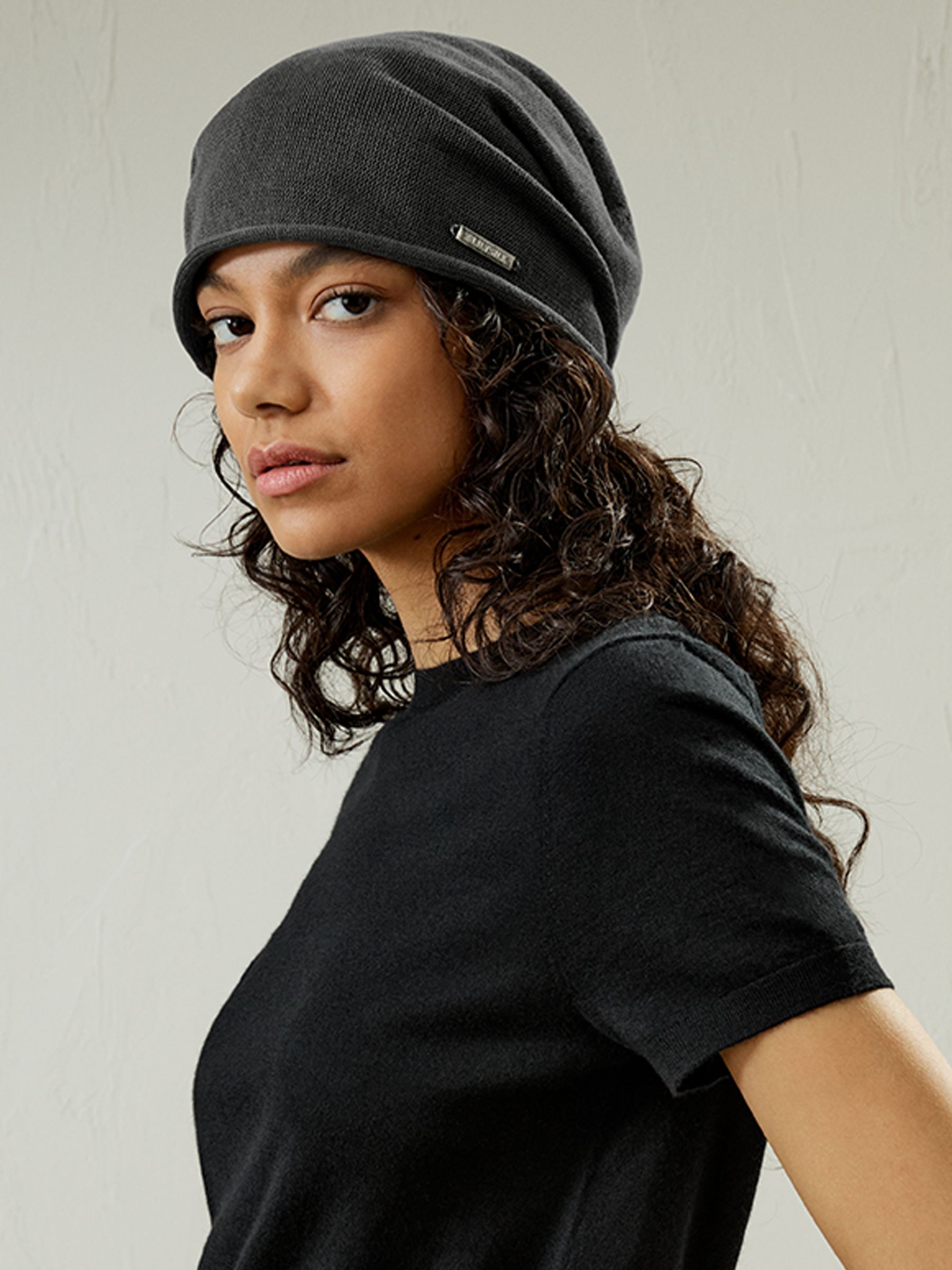 Versatile Metal Logo Silk Beanie