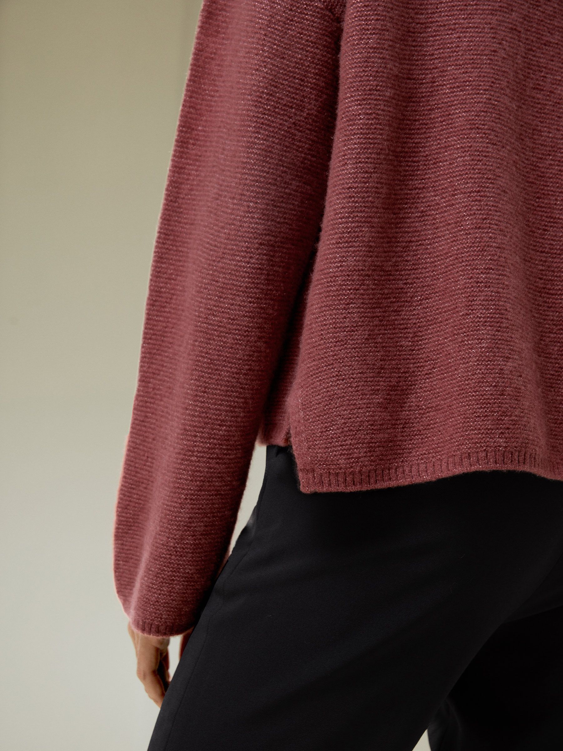 Relaxed Fit Drop-Shoulder Silk Cashmere Blend Sweatshirt