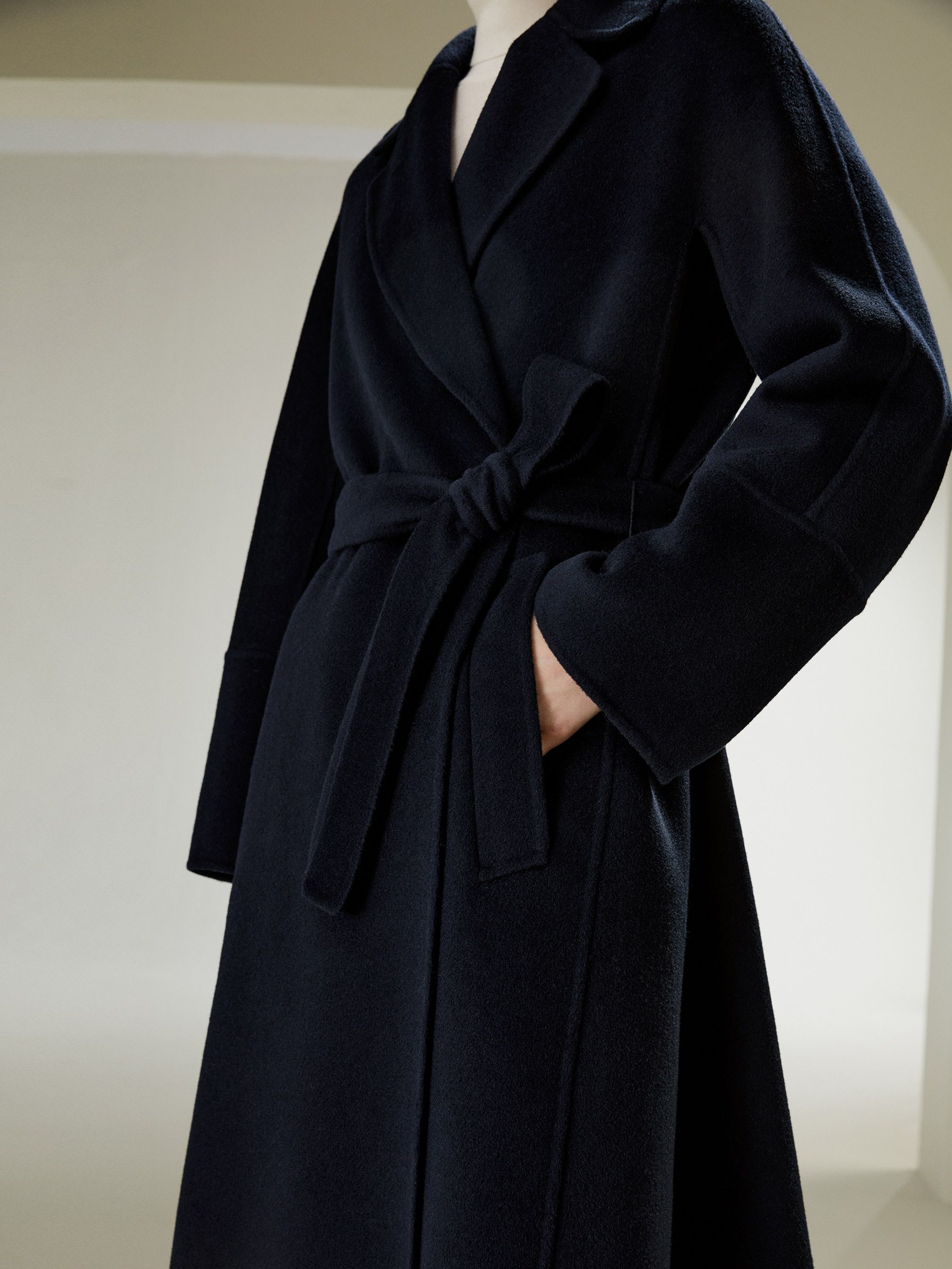 Double-faced Wool-blend Robe Coat