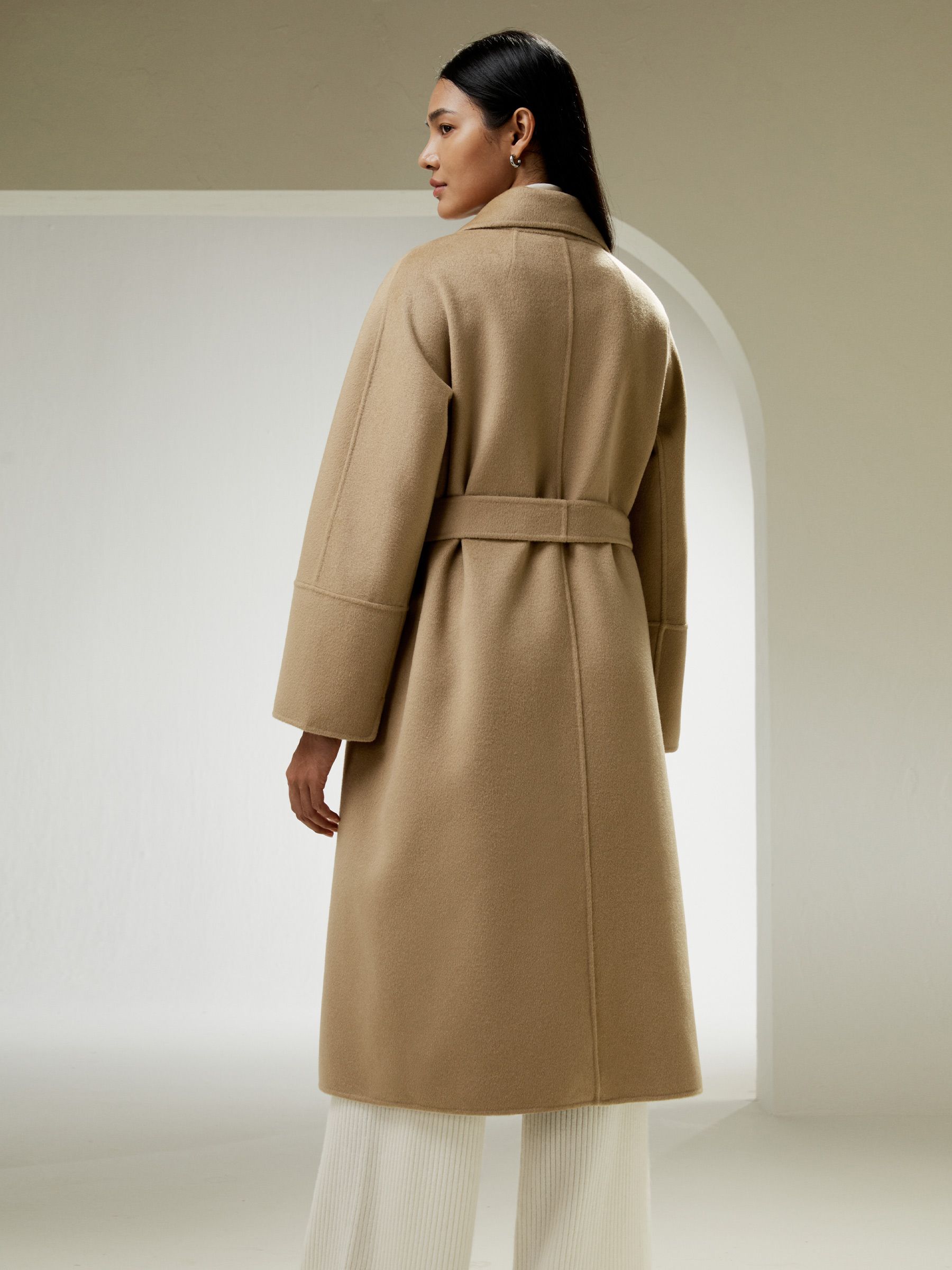 Double-faced Wool-blend Robe Coat