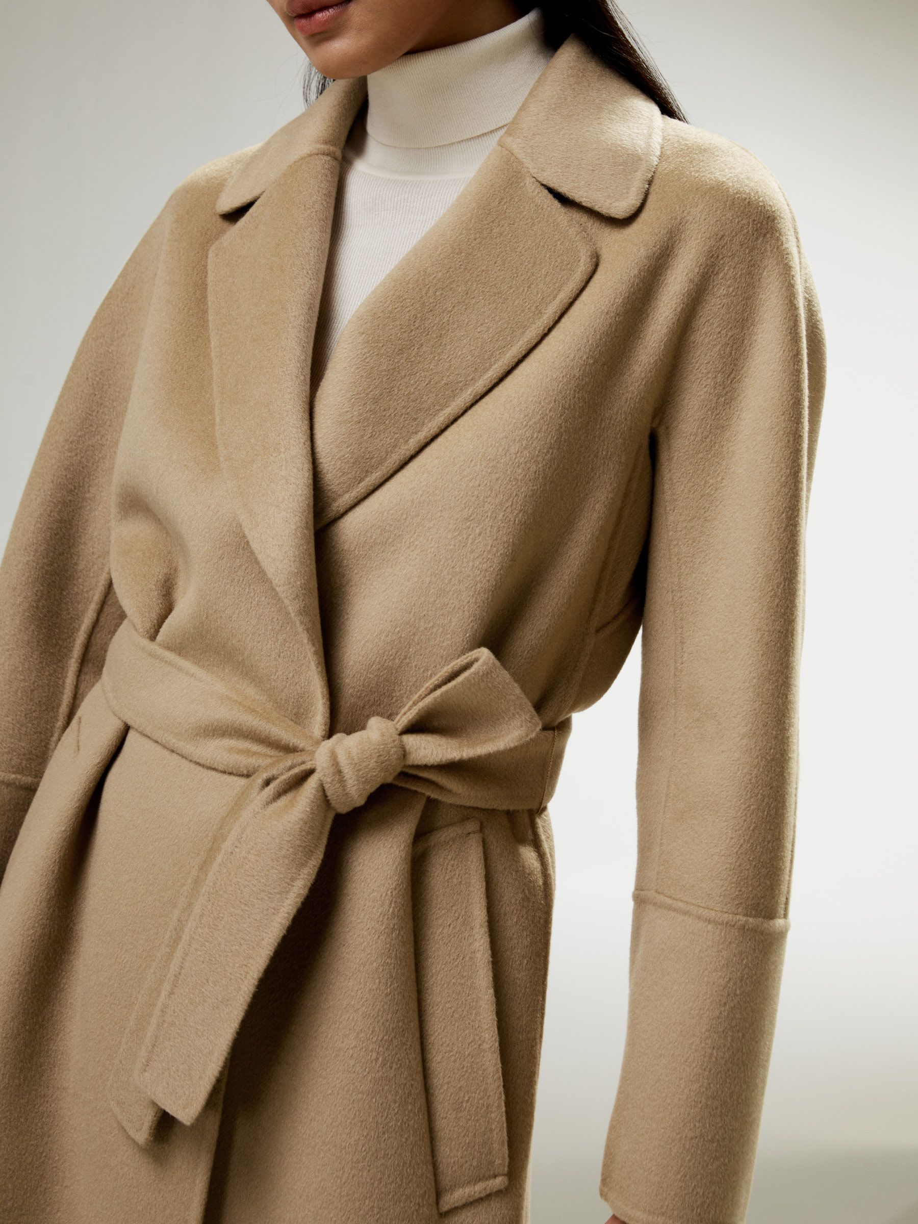 Double-faced Wool-blend Robe Coat