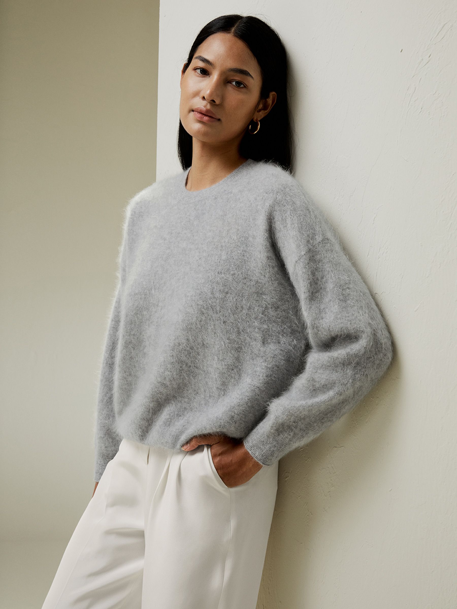 Maglione pullover in cashmere spazzolato