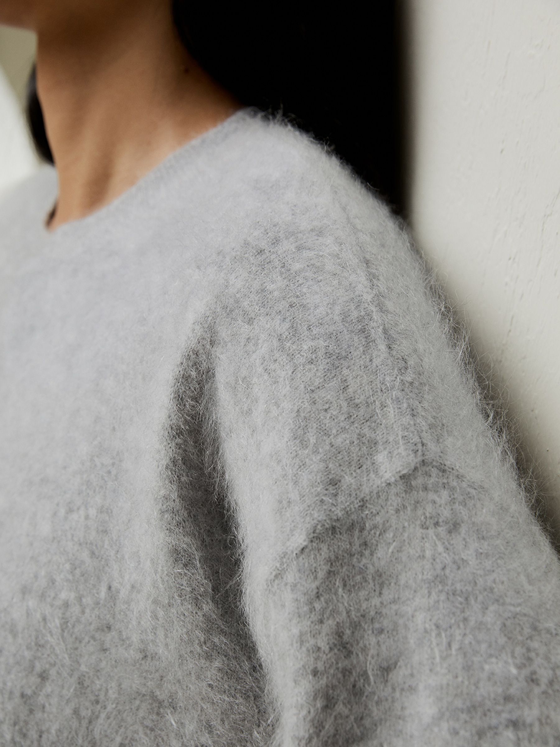 Brushed Cashmere Pullover Sweater