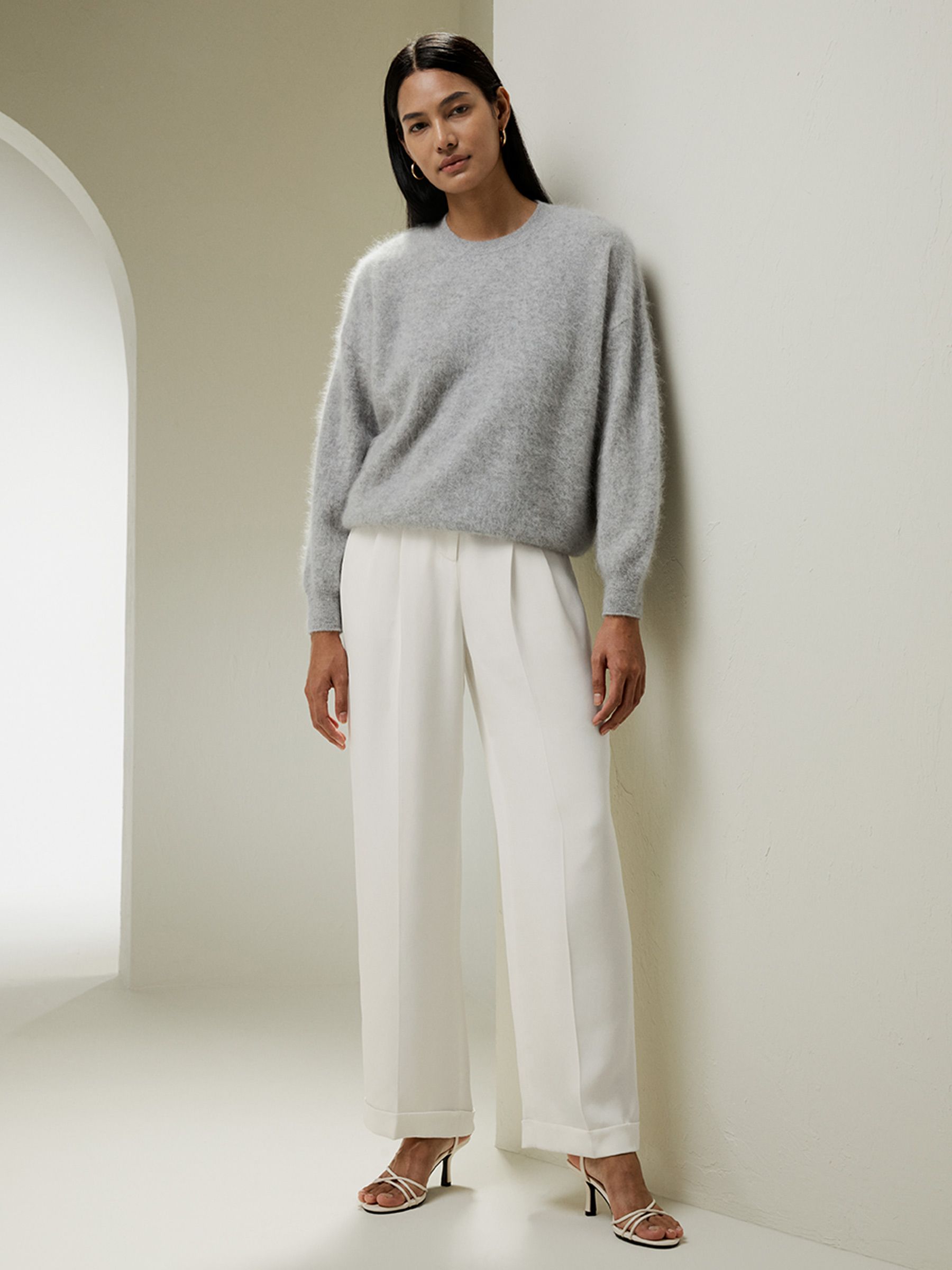 Brushed Cashmere Pullover Sweater