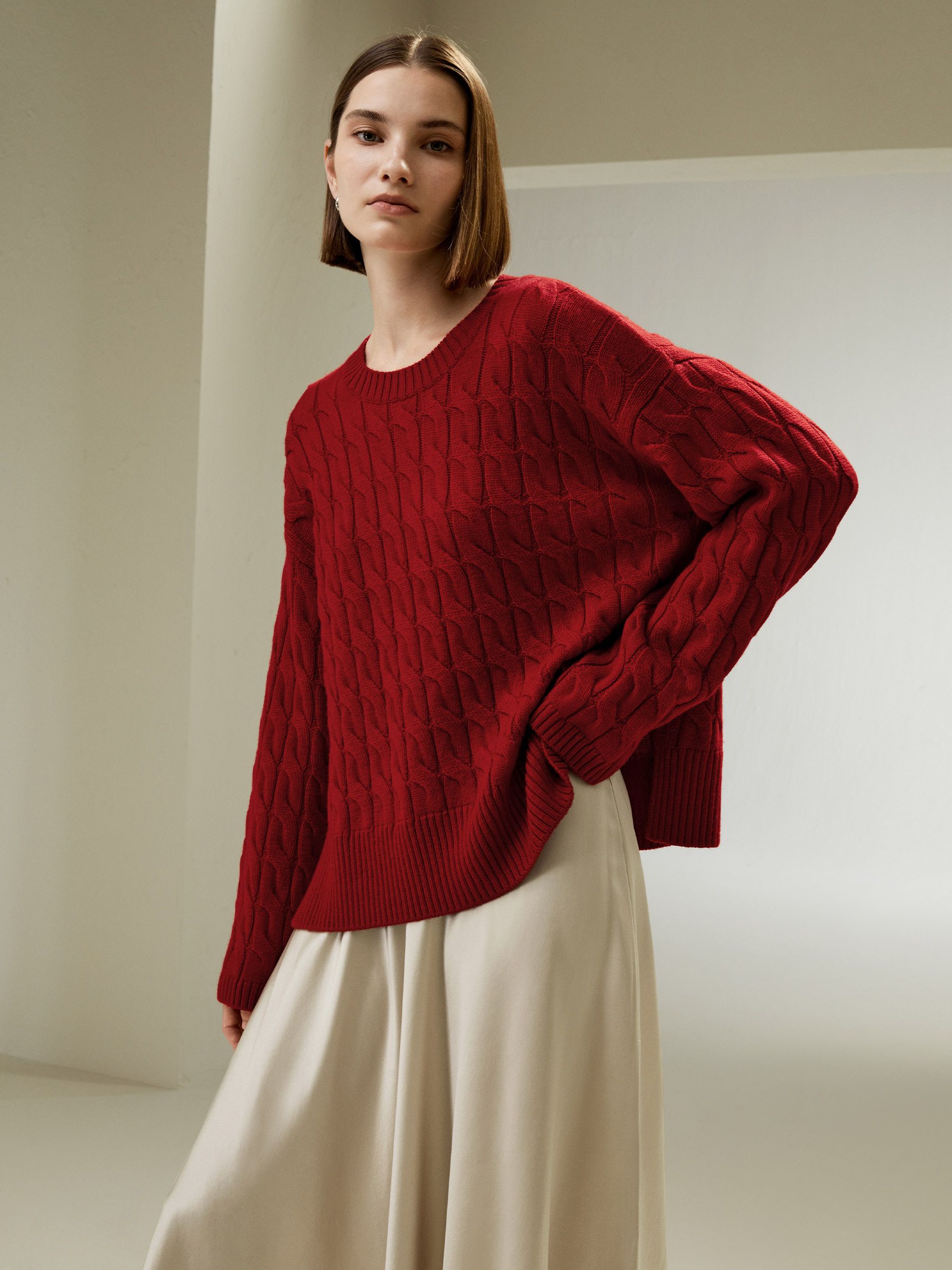 Maglione girocollo in lana merino Ultrafein