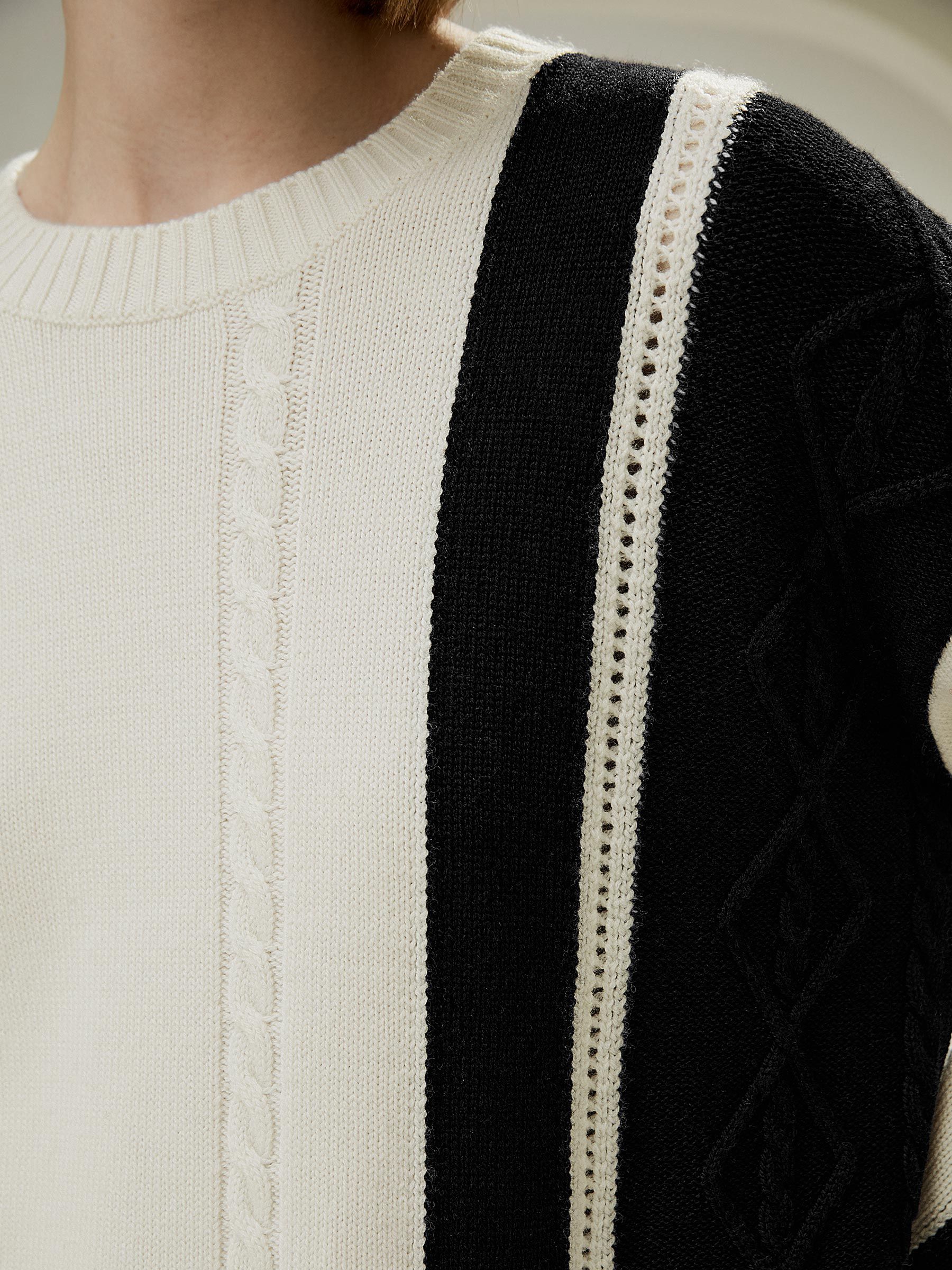 【메리지히님 착용】Bicolor stripe knit wool sweater