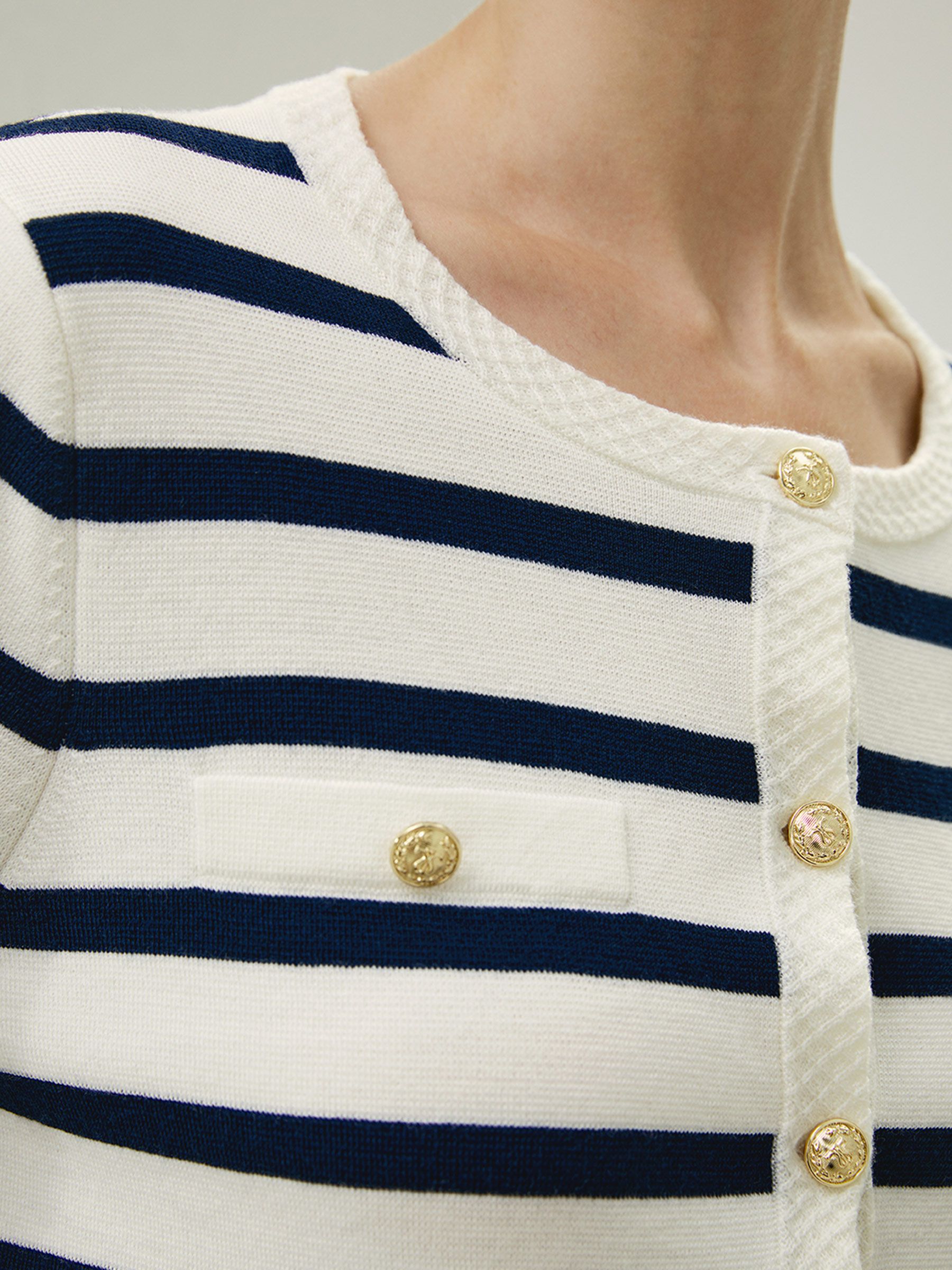 Gariana Striped Wool Cardigan