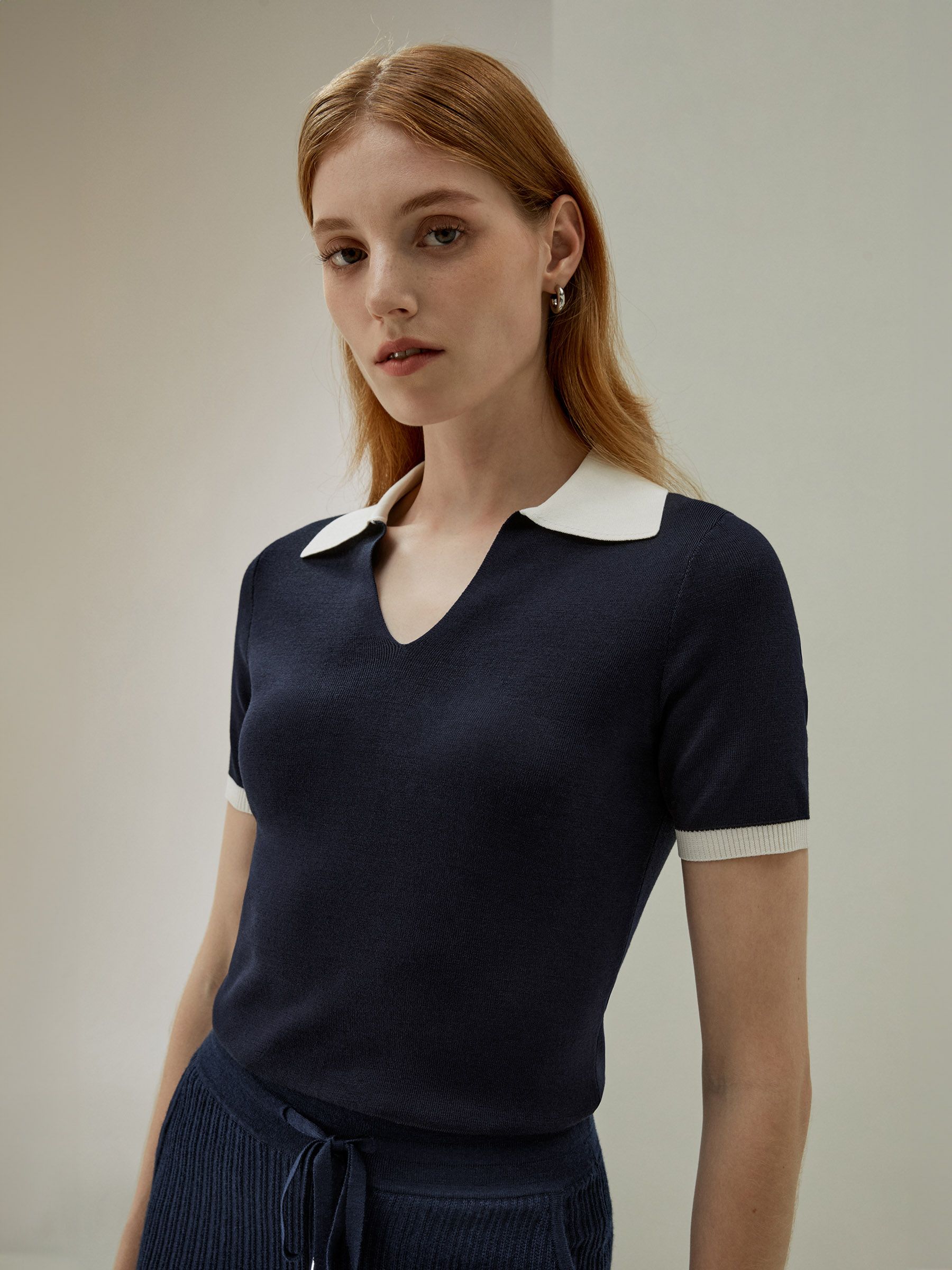 Zeitlos Mei Silk Knit Polo