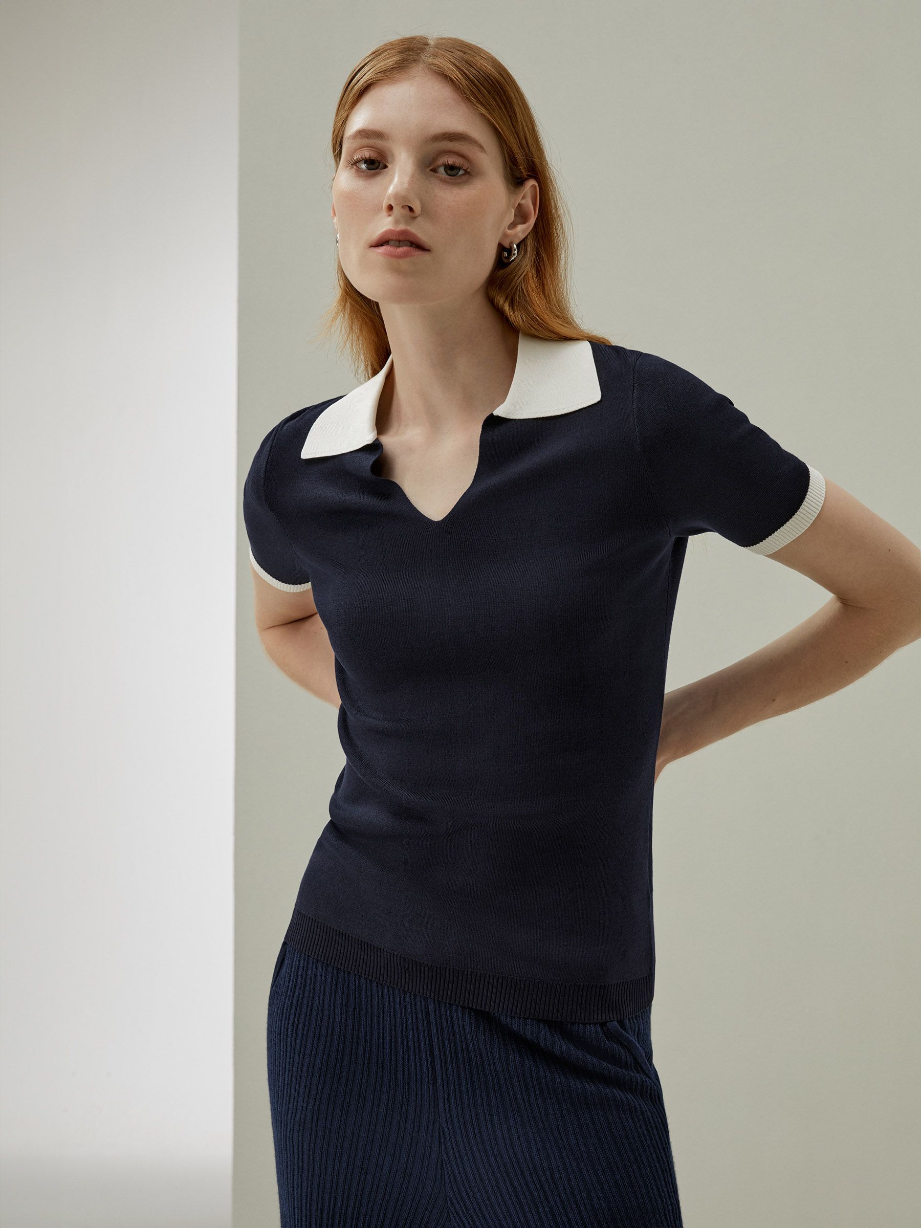 Tidlös Mei Silk Knit Polo