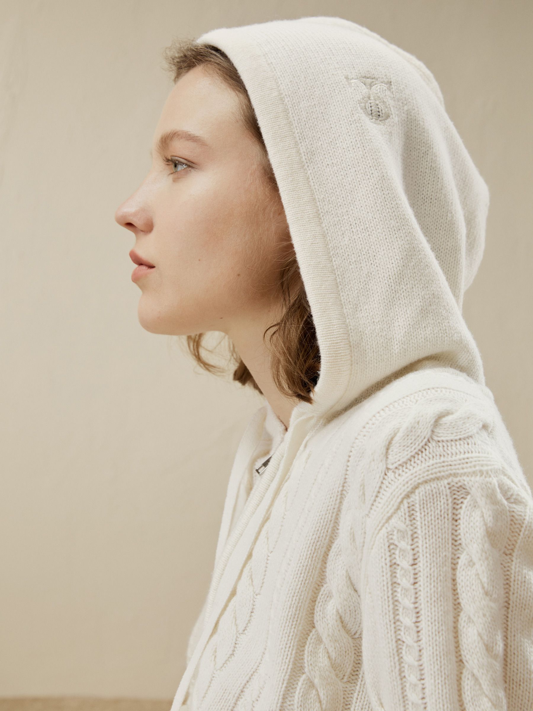 Bela Cable-Knit Wool-Cashmere Blend Hoodie