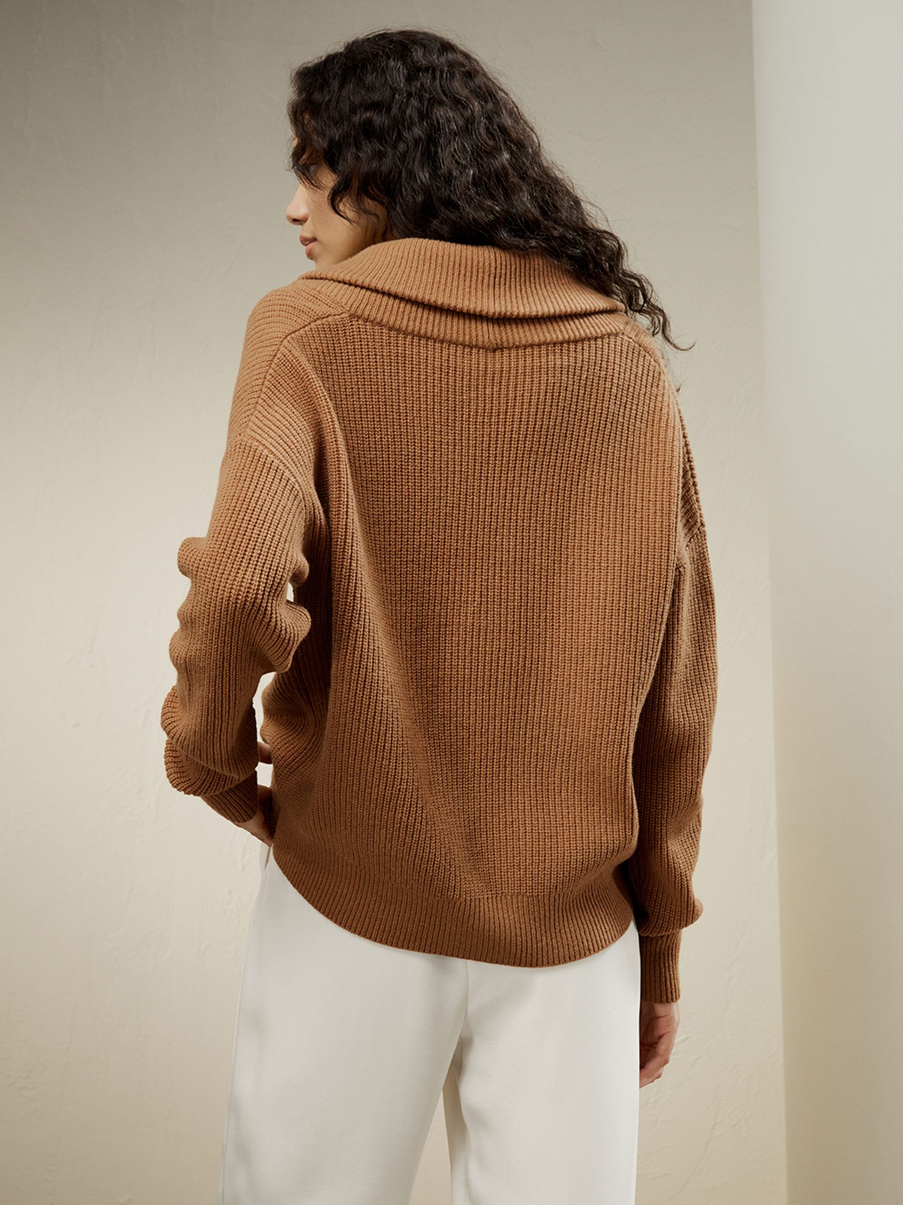 Uld-Kashmir Blanding Sjalkrave Cardigan