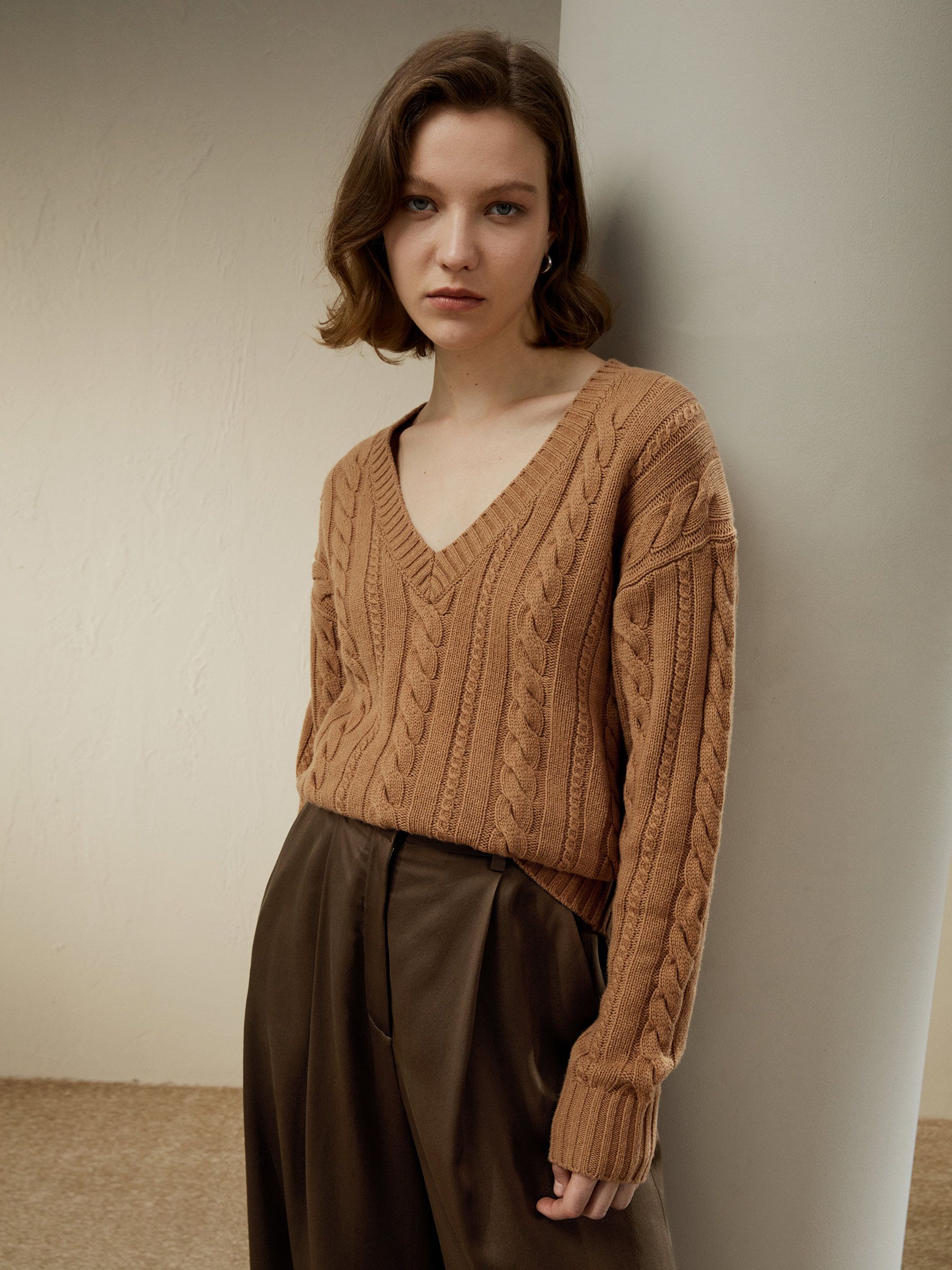 Cable-Knit Wool-Cashmere Blend Sweater