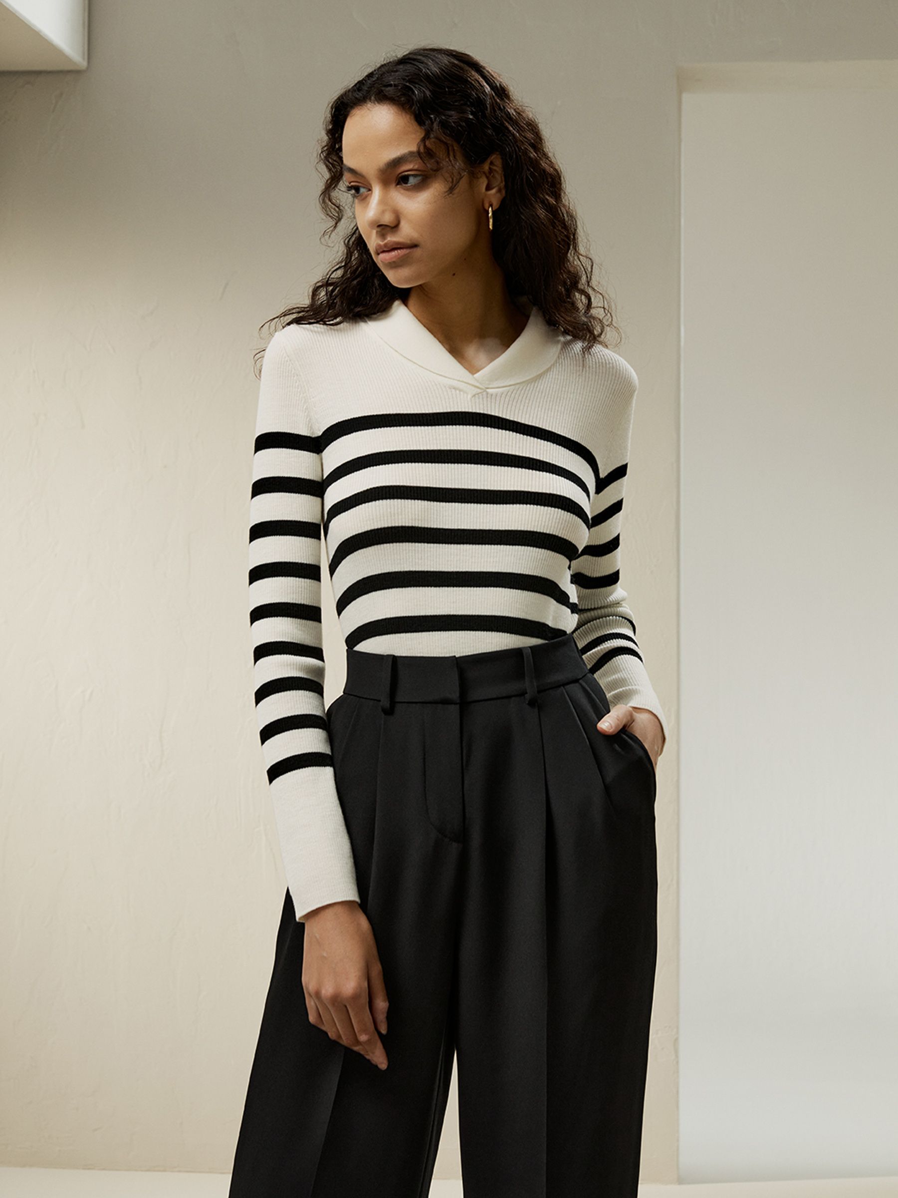 Striped Ultra-fine Merino Wool Sweater