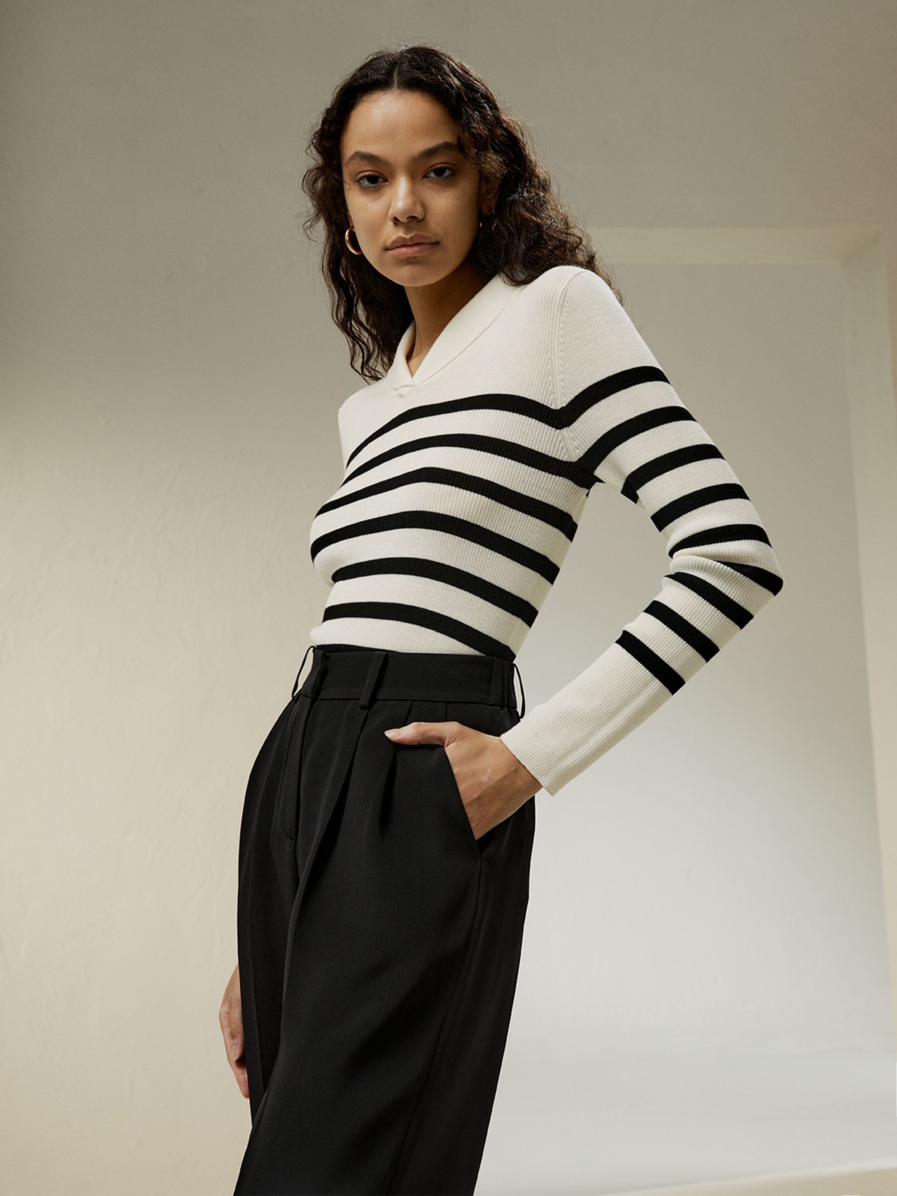 Striped Ultra-fine Merino Wool Sweater