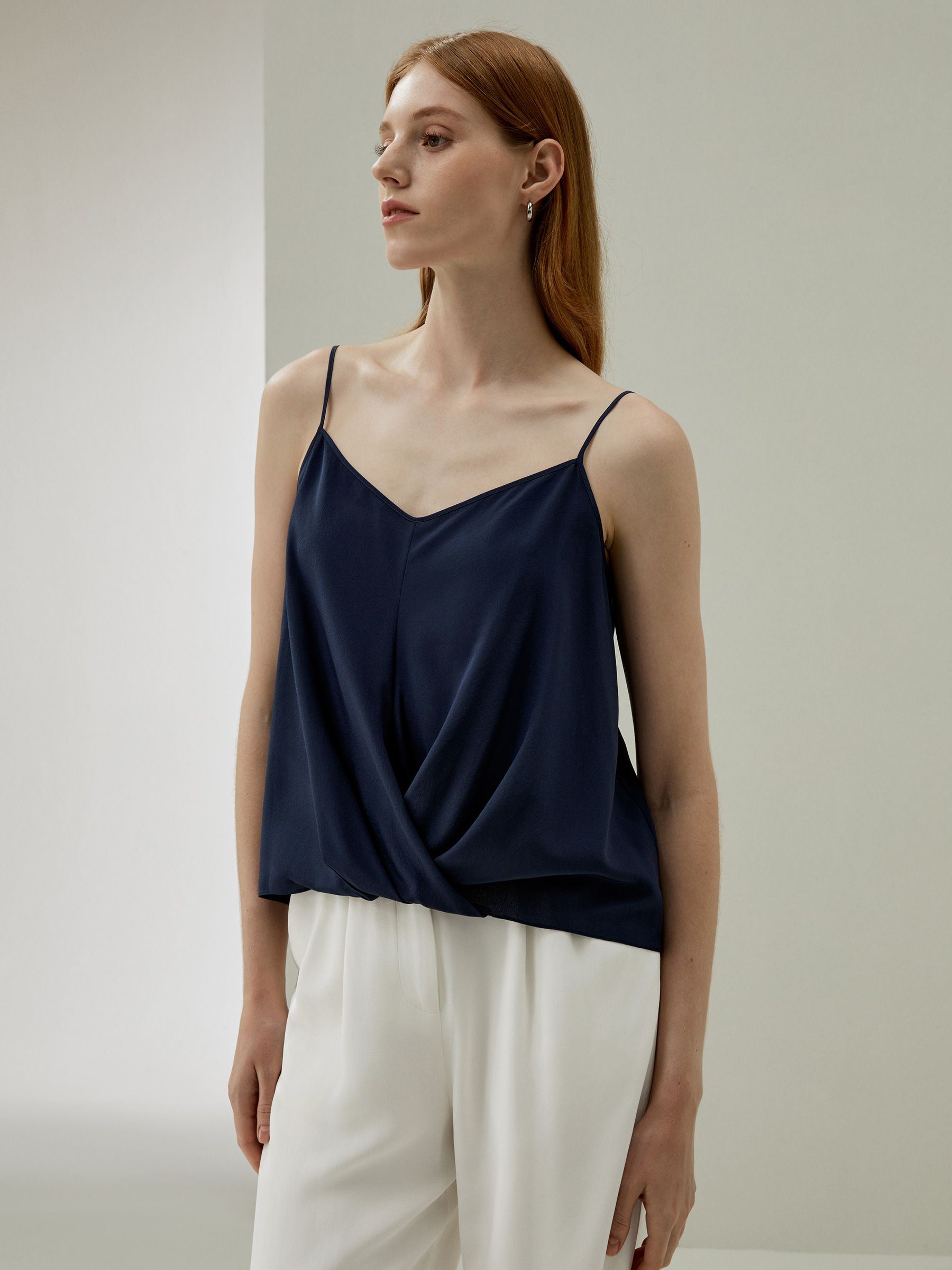 Thin-Strap Crêpe de Chine Cami