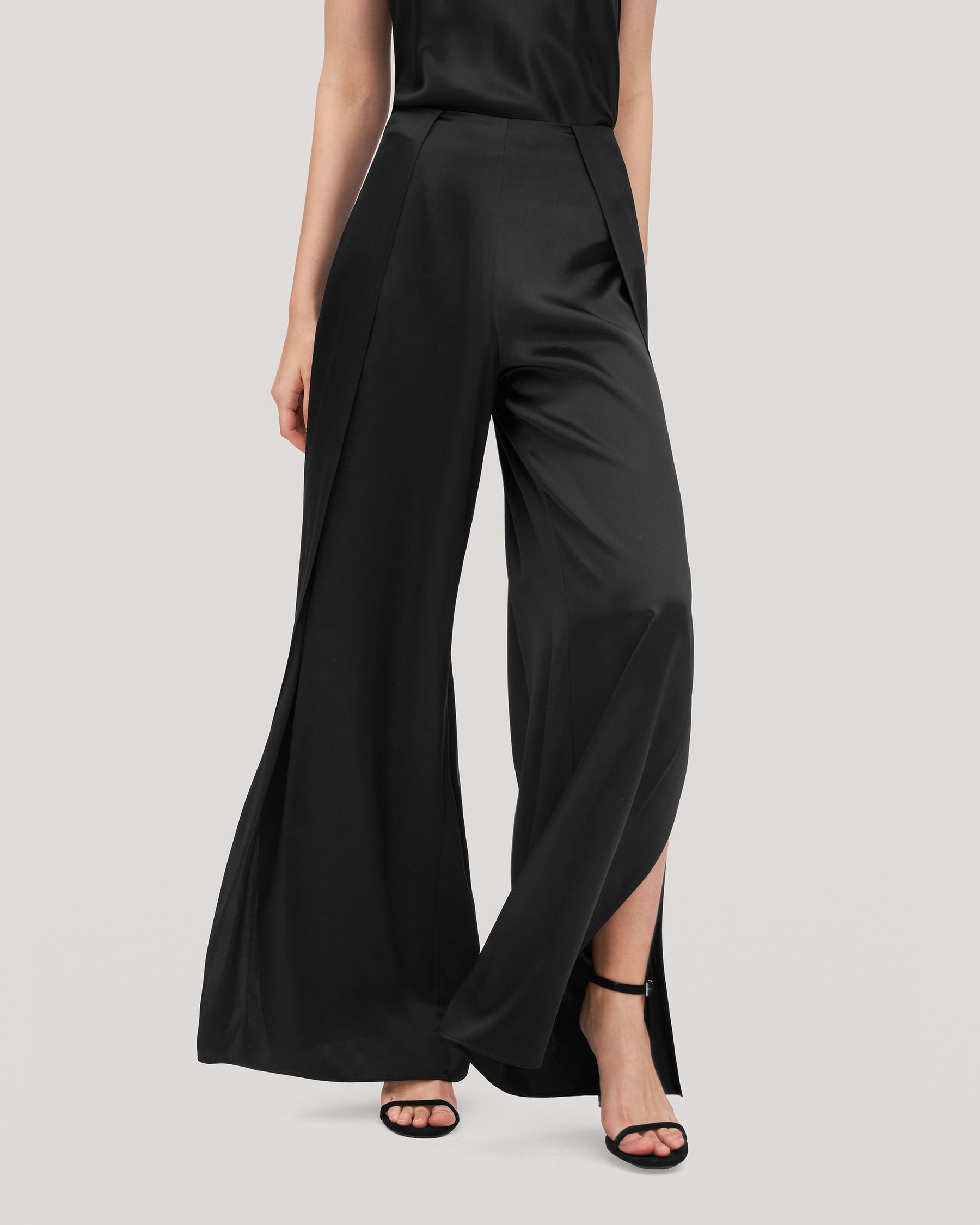 High-Waisted Silk Ginkgo Pant