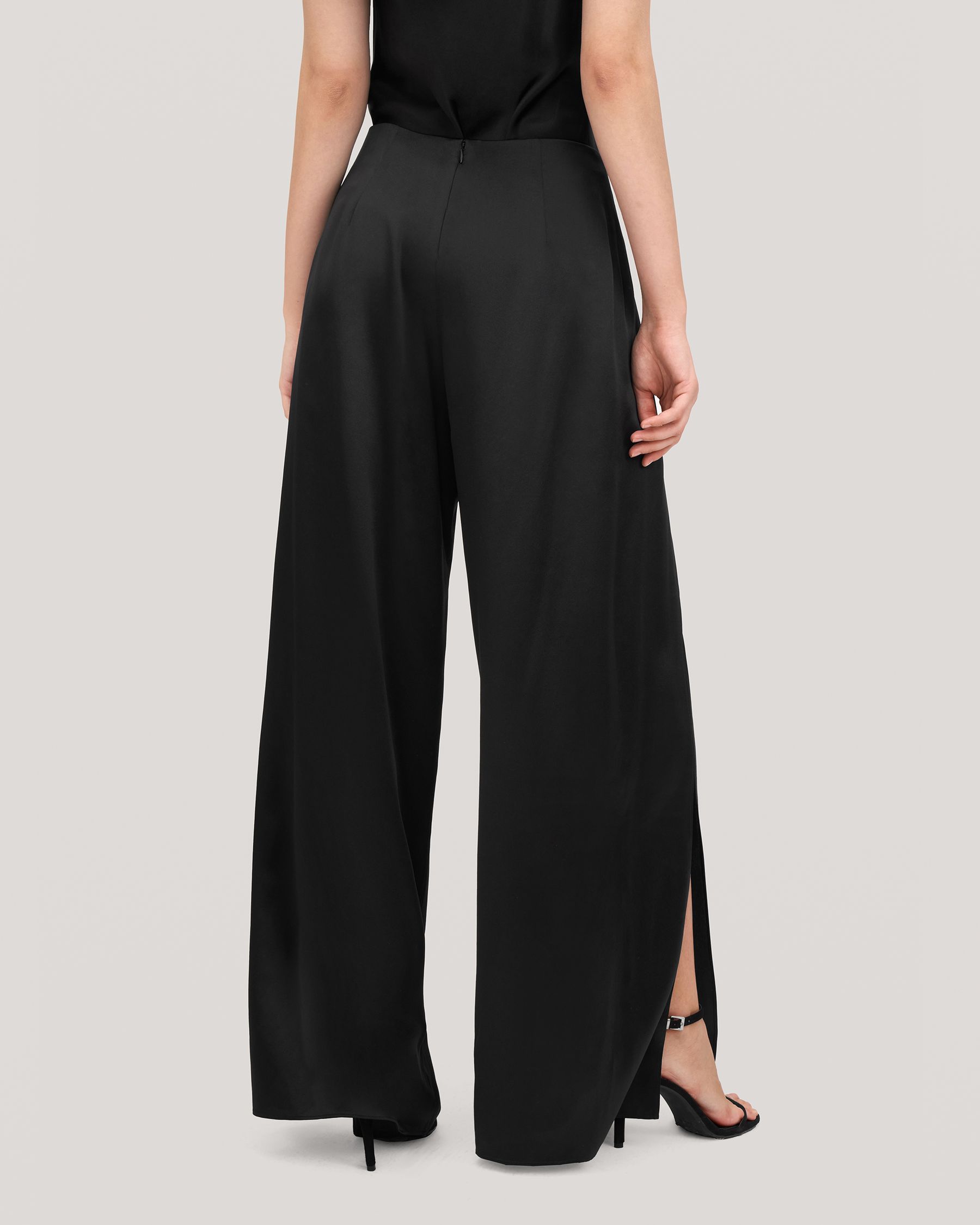 High-Waisted Silk Ginkgo Pant