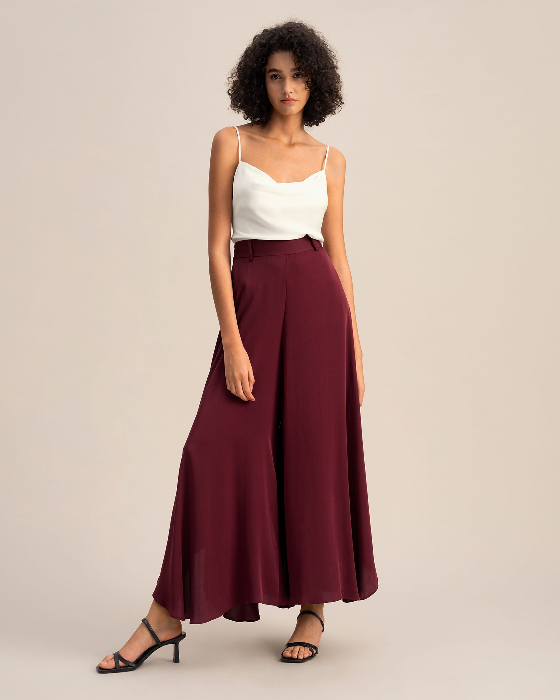 Wide-Legged Silk Fig Pants