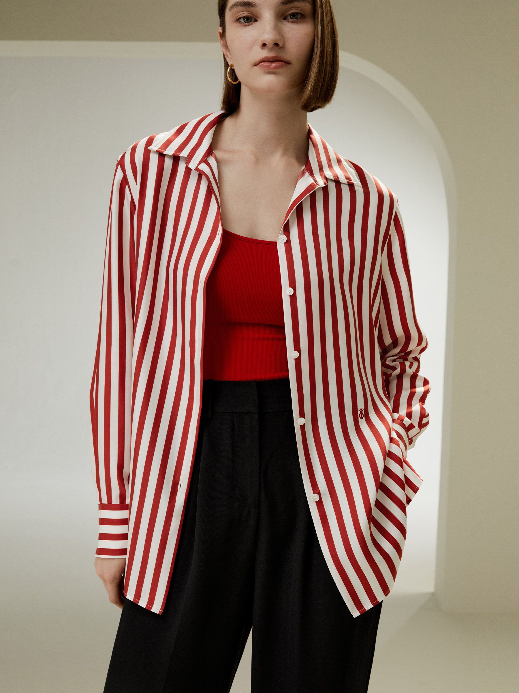 Amalfi Stripe Silk Shirt