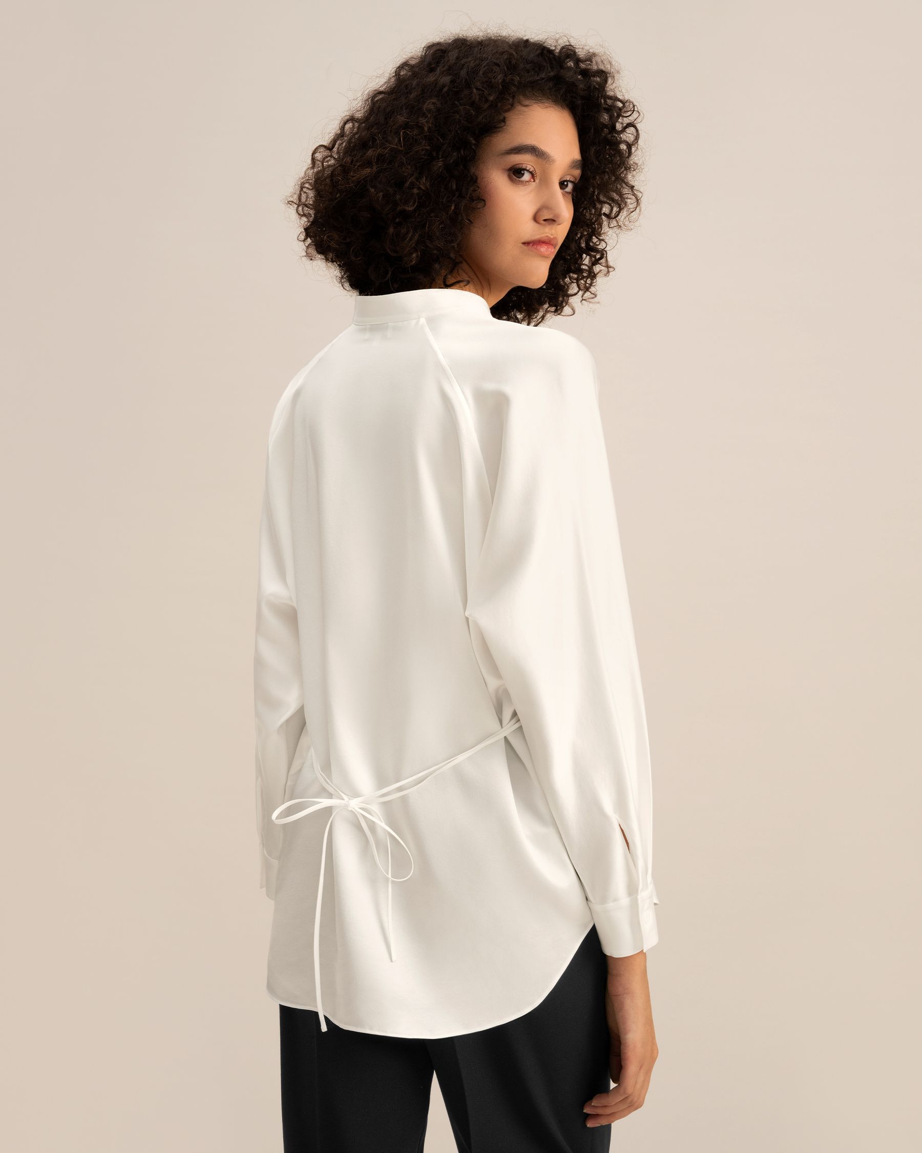 Loungeful Split Neck Silk Shirt