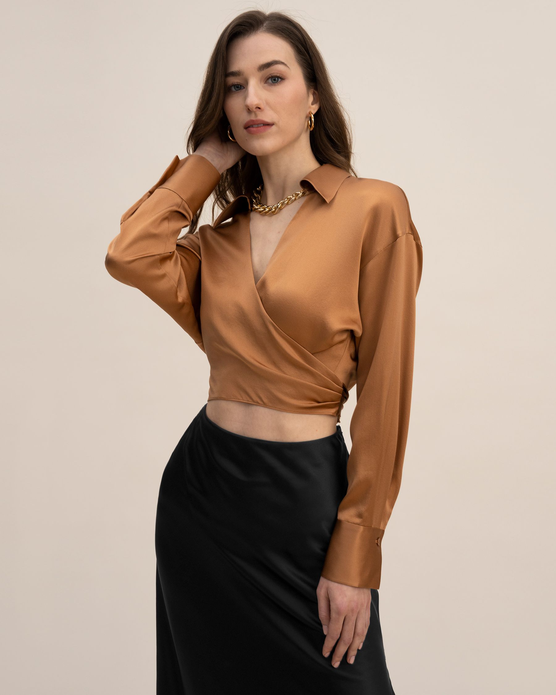 Wrapover Cropped Shirt