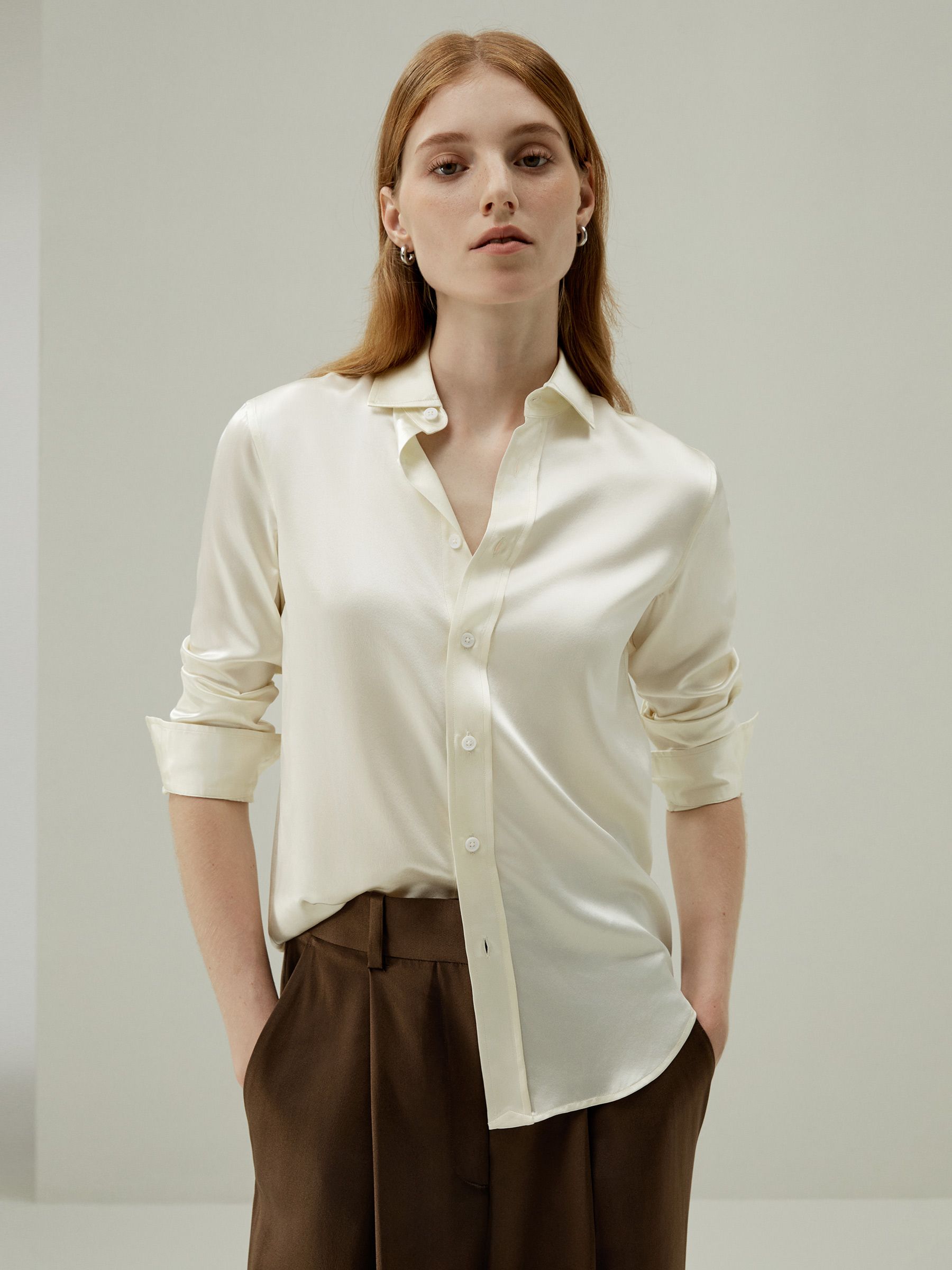 【백지영/장나라/한채영님 착용】Tailored Silk Shirt